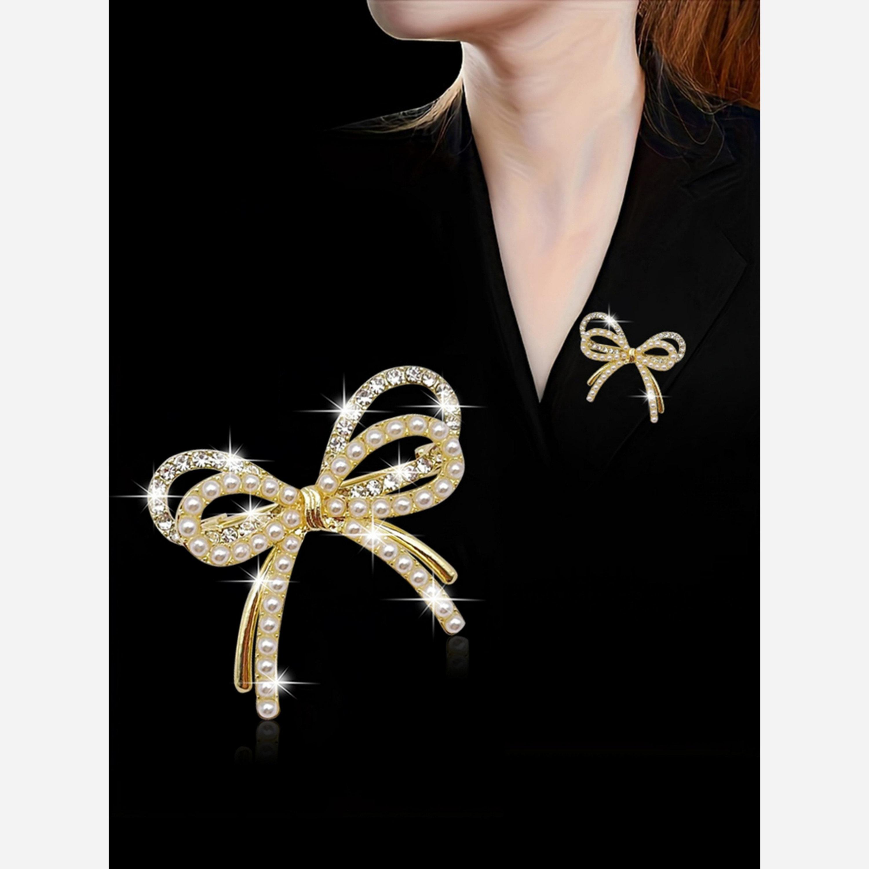 Take Two Gold Bow Brooch with Pearls-women-watchesandjewellery-jewellery-brooches-image-2
