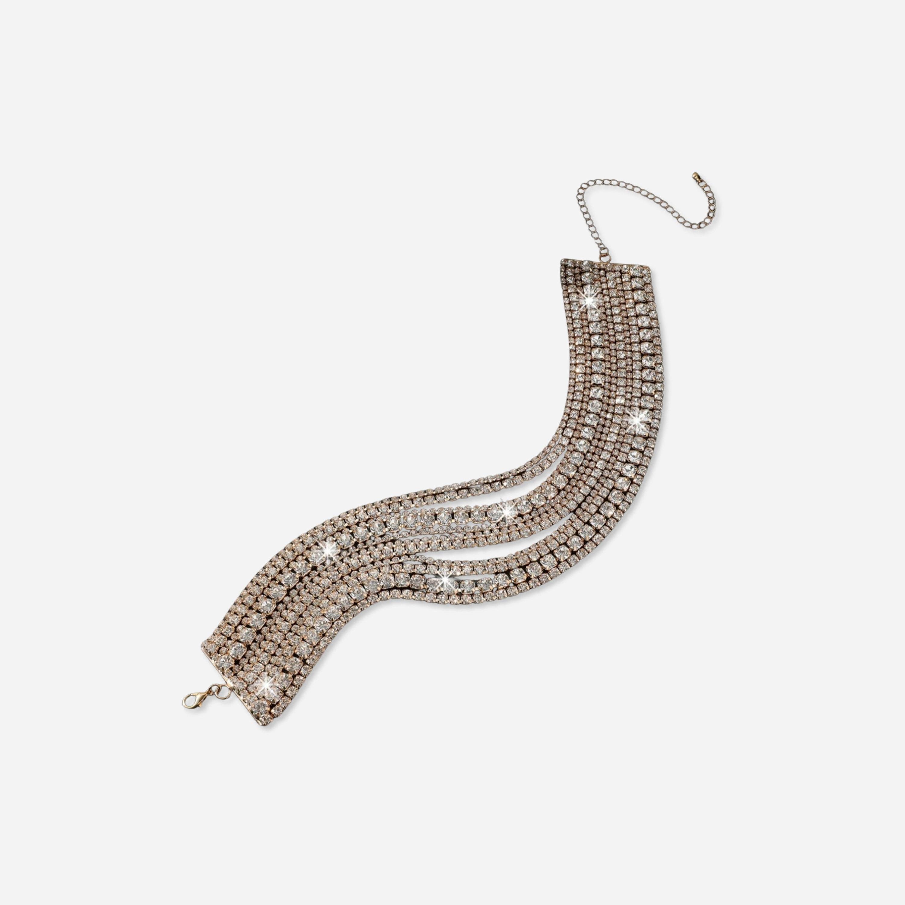 Take Two Gold Crystal Choker Necklace-women-watchesandjewellery-jewellery-necklacesandpendants-image-1