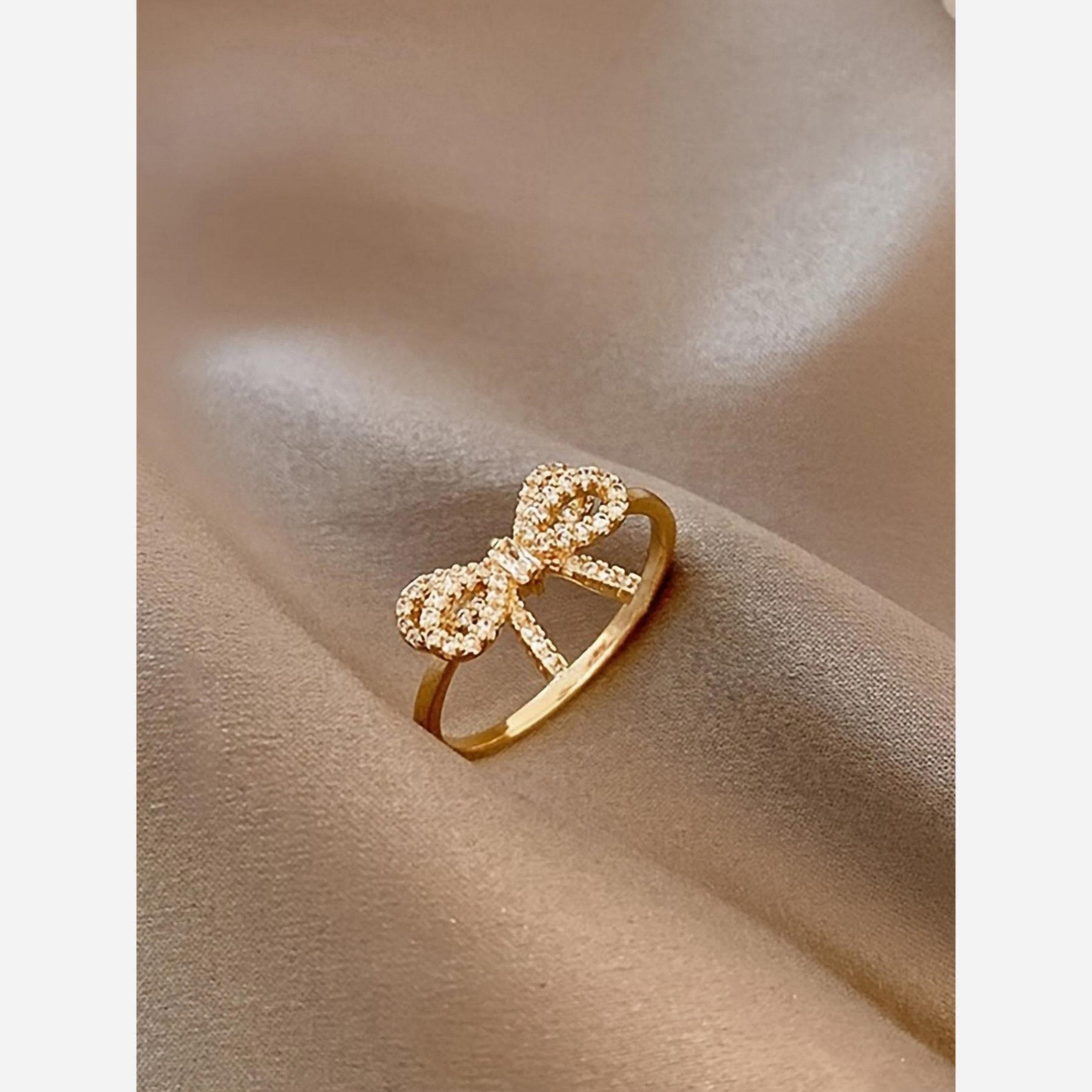 Take Two Embellished Gold Bow Ring-women-watchesandjewellery-jewellery-rings-image-4
