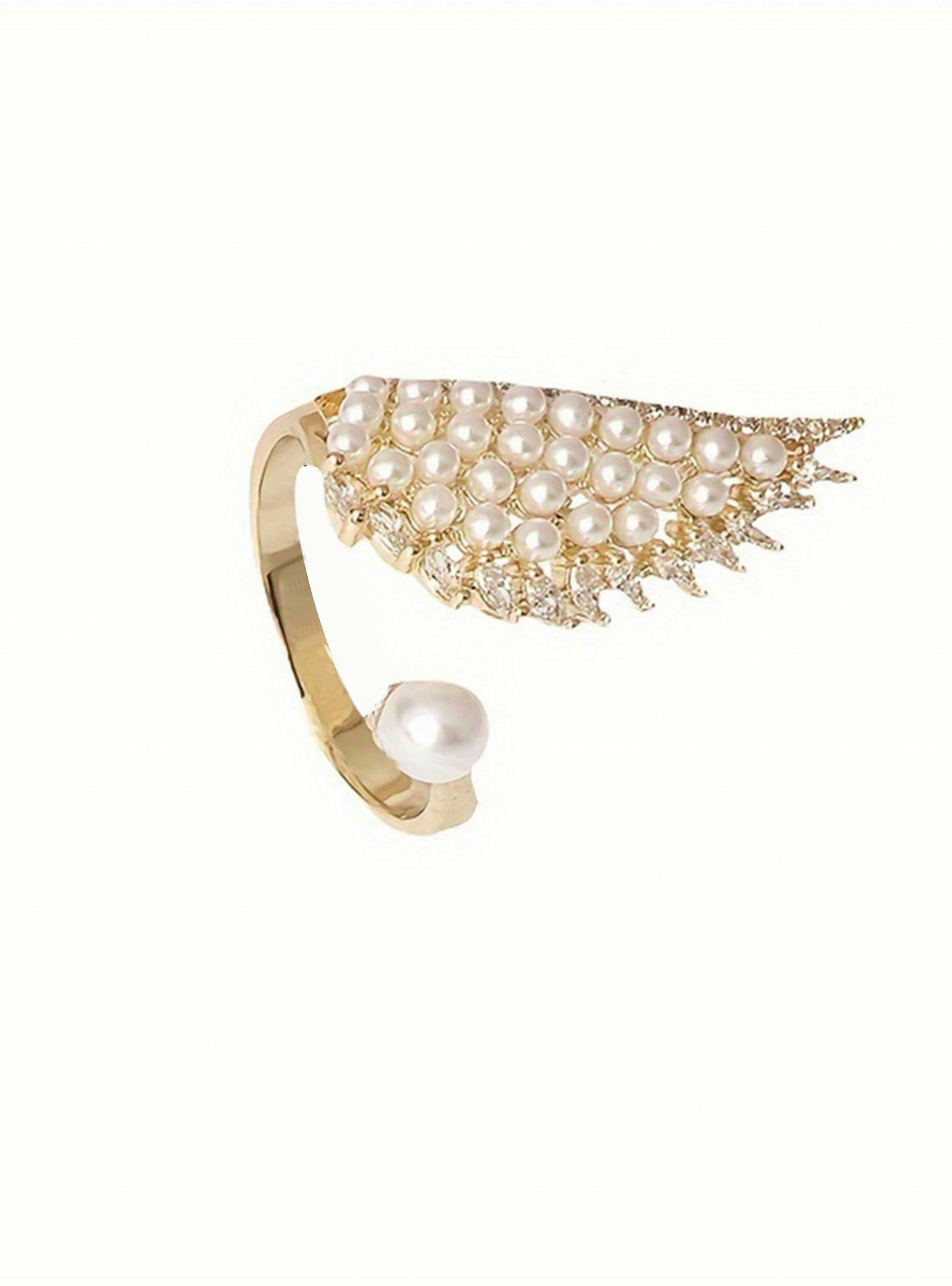 Take Two Golden Pearl Wing Ring-women-watchesandjewellery-jewellery-rings-image-1