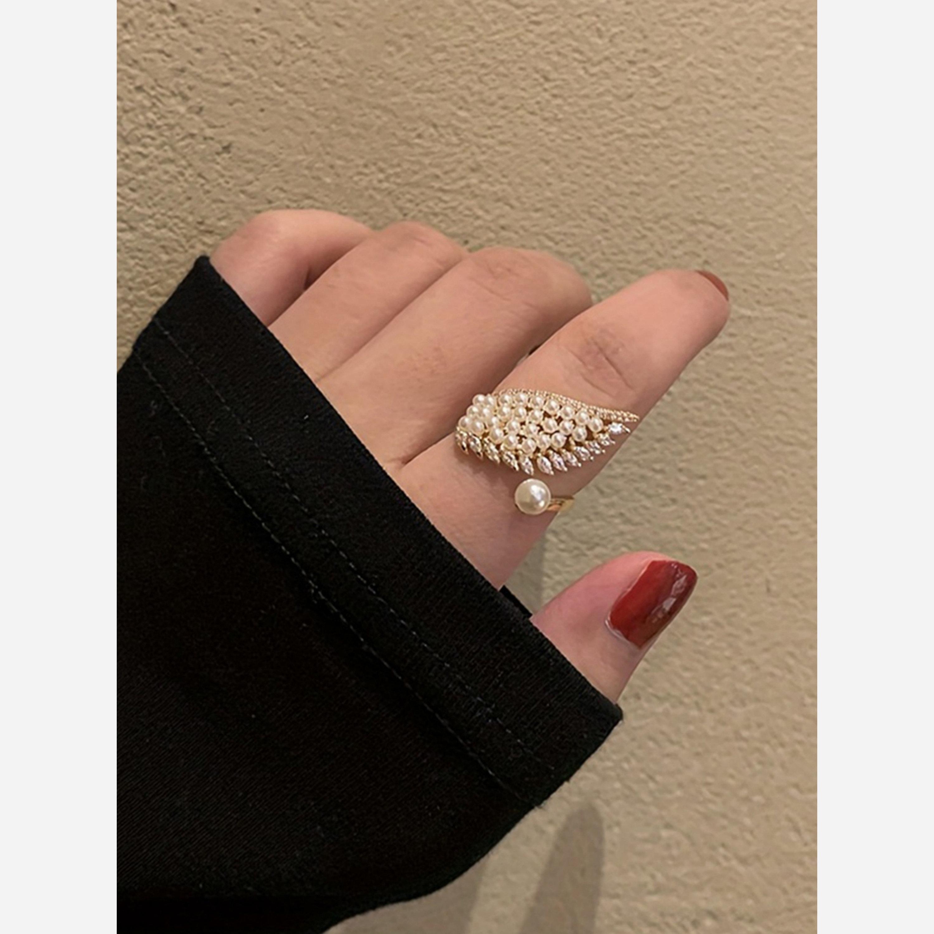 Take Two Golden Pearl Wing Ring-women-watchesandjewellery-jewellery-rings-image-2