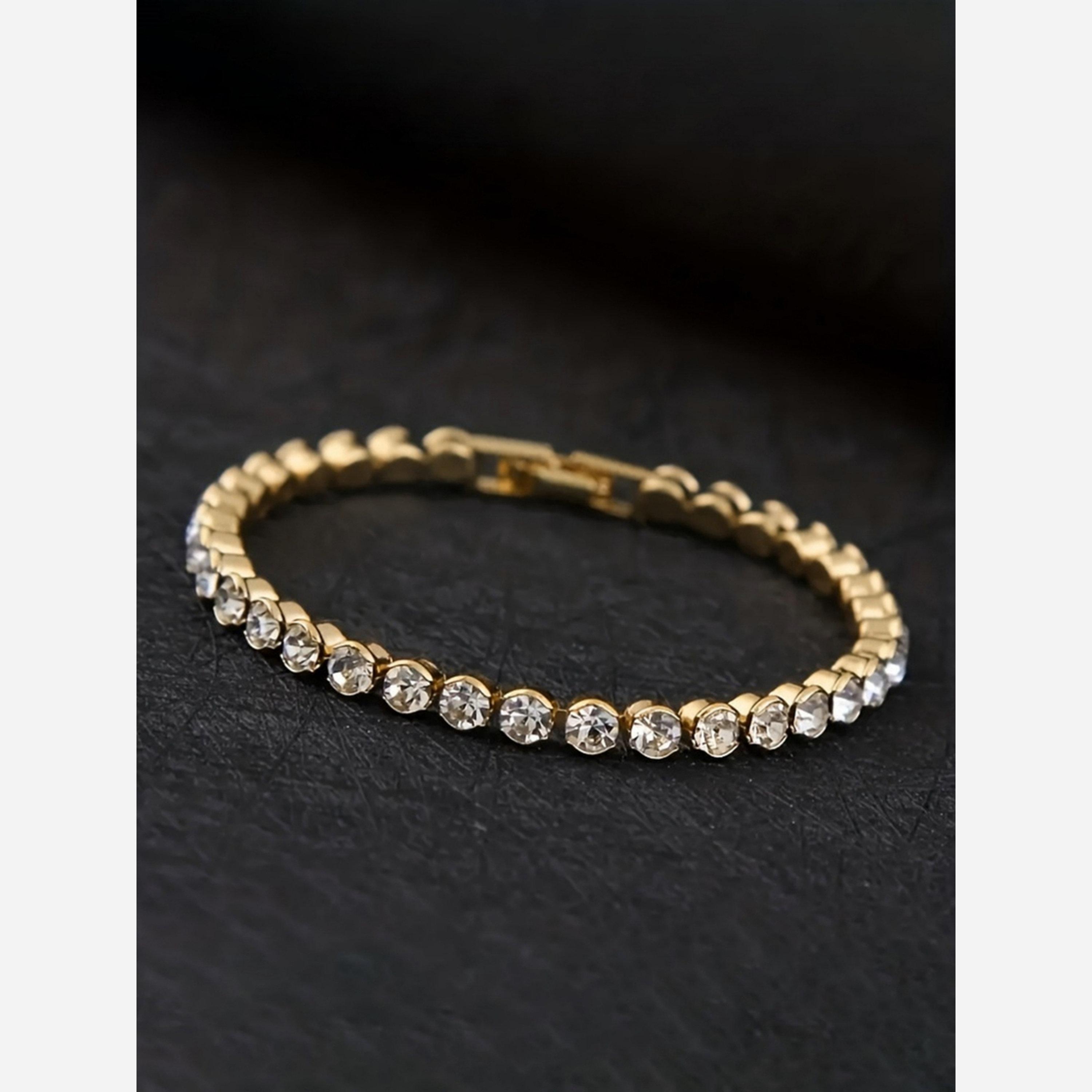 Take Two Crystals Gold Tennis Bracelet-women-watchesandjewellery-jewellery-banglesandbracelets-image-4