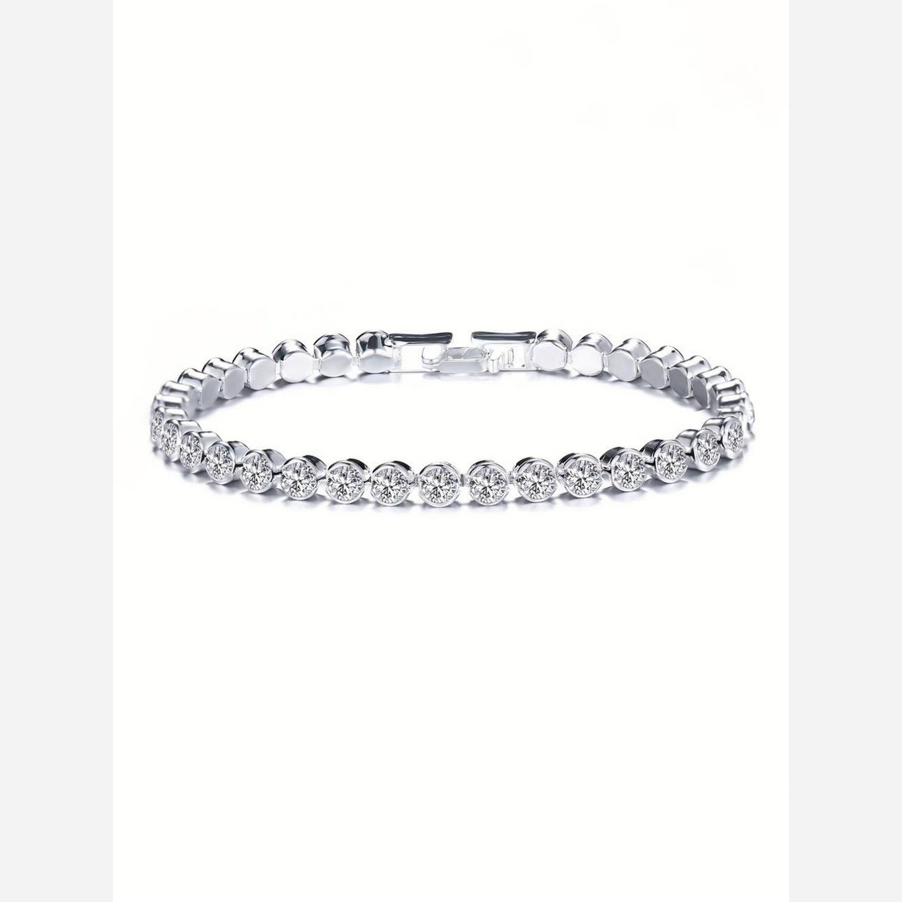 تيك تو - سوار مرصع بالكريستال الفضي اللامع-women-watchesandjewellery-jewellery-banglesandbracelets-image-1