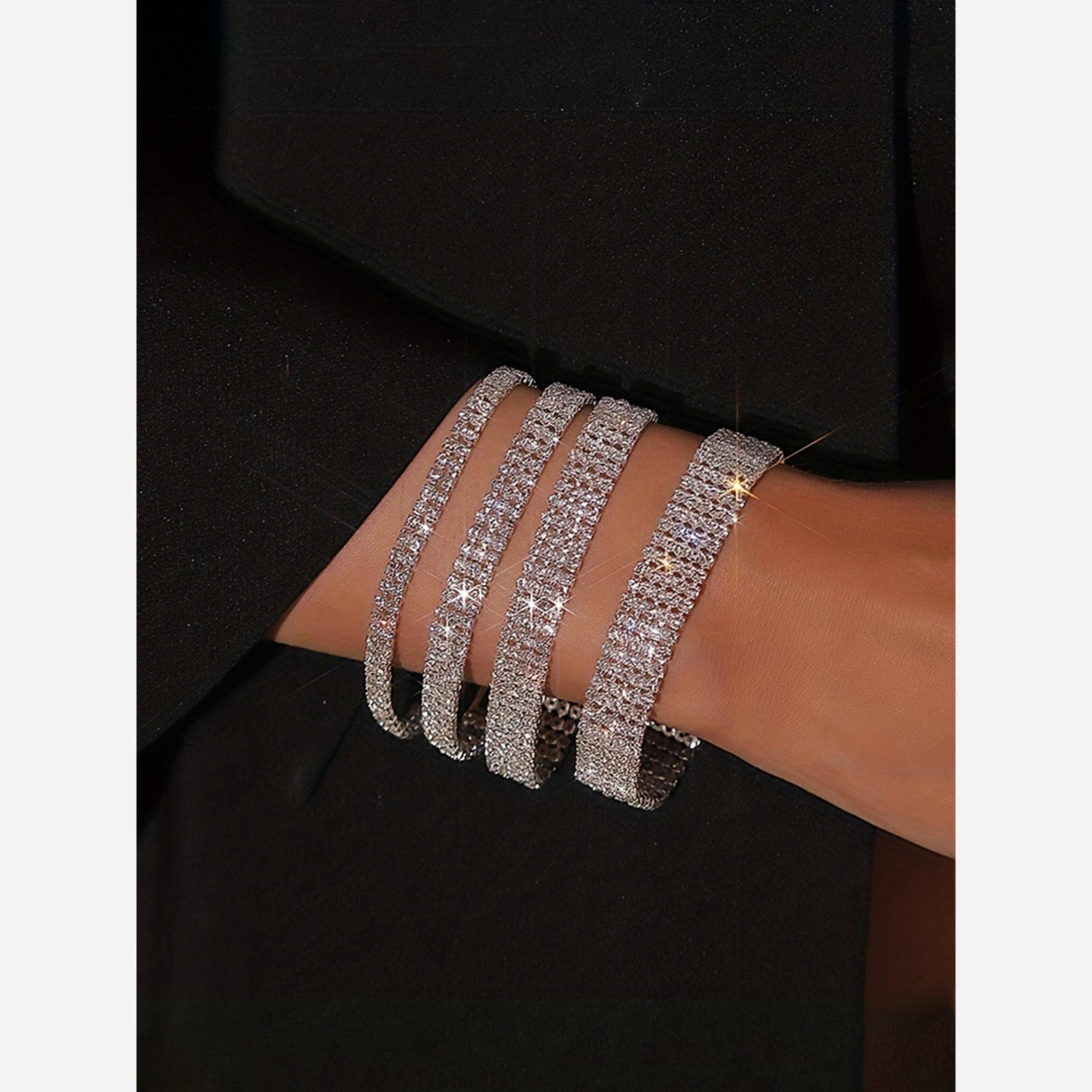 Take Two Pack of 4 - Sparkling Silver Bracelet-women-watchesandjewellery-jewellery-banglesandbracelets-image-2