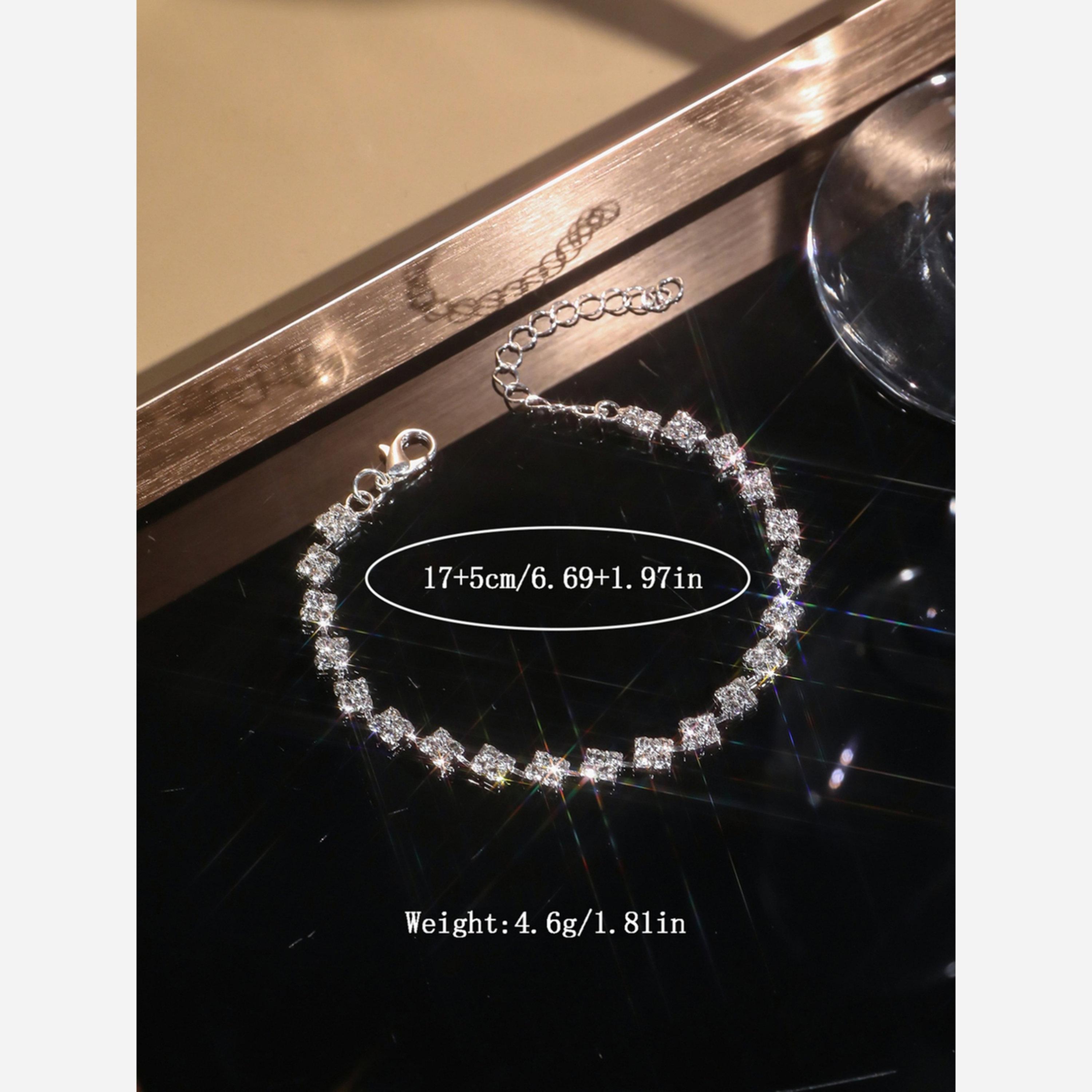 Take Two Embellished Sparkling Silver Floral Bracelet-women-watchesandjewellery-jewellery-banglesandbracelets-image-3