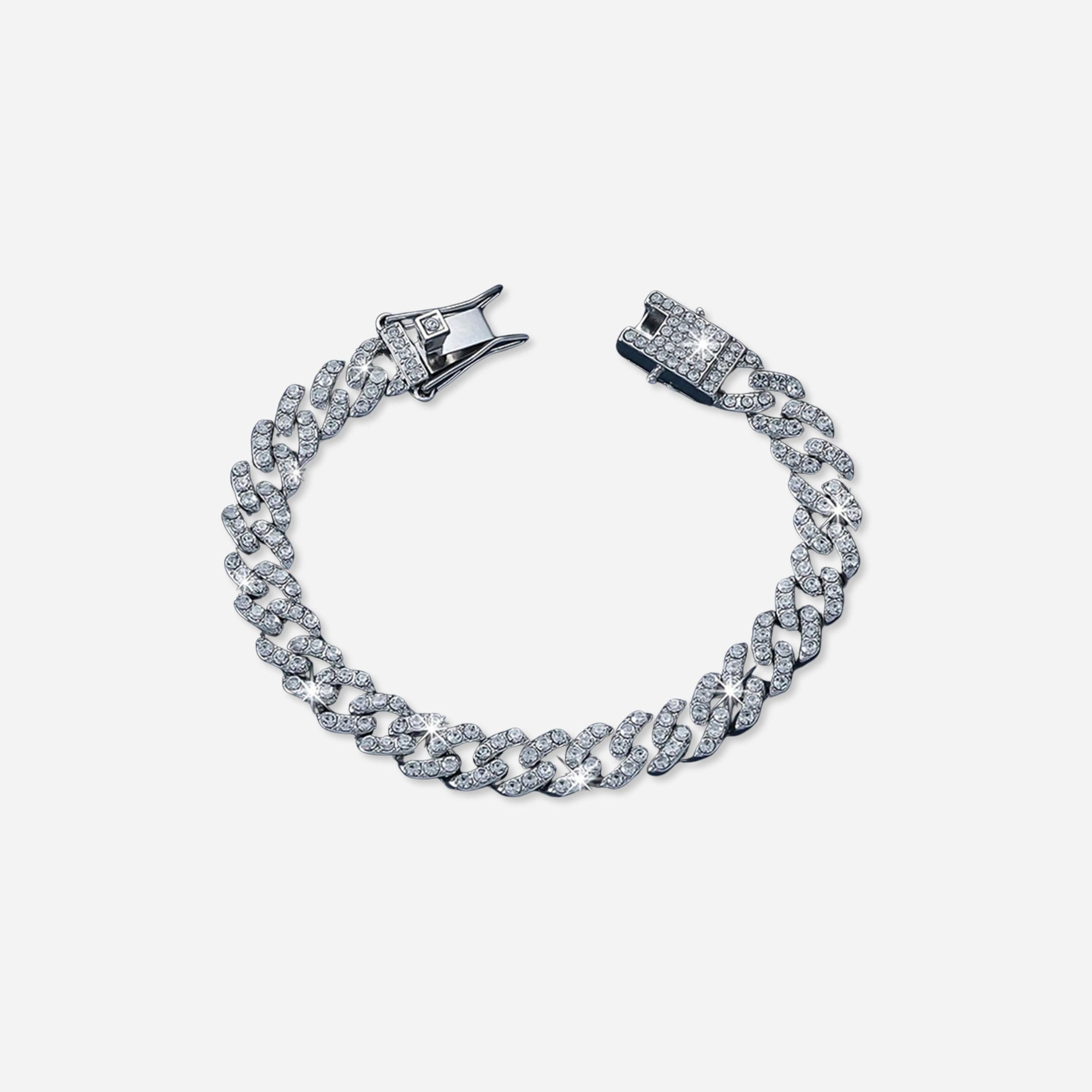 Take Two Silver Embellished Cuban Chain Bracelet-women-watchesandjewellery-jewellery-banglesandbracelets-image-1