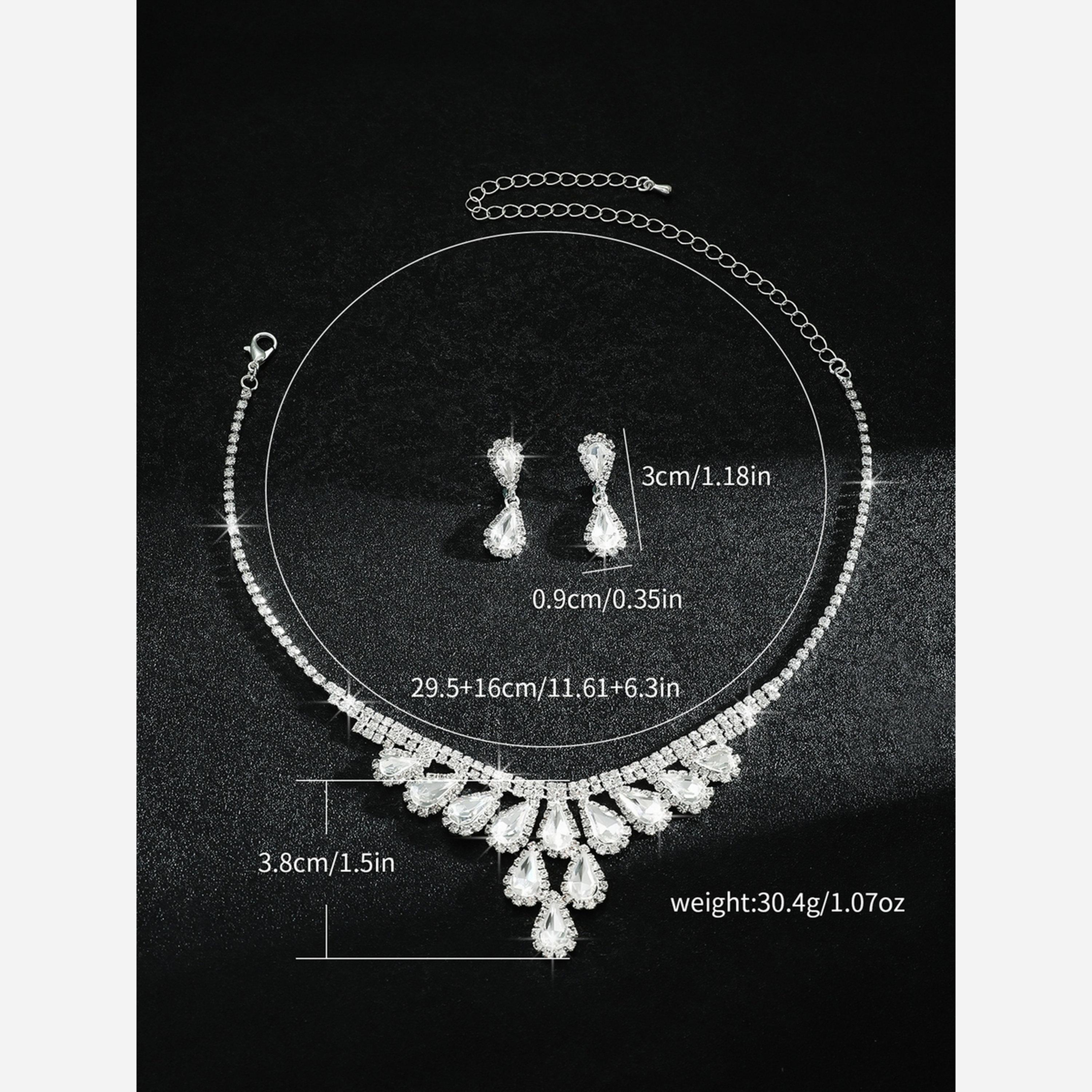 Take Two Silver Crystal Necklace with Earrings Set-women-watchesandjewellery-jewellery-jewellerysets-image-4