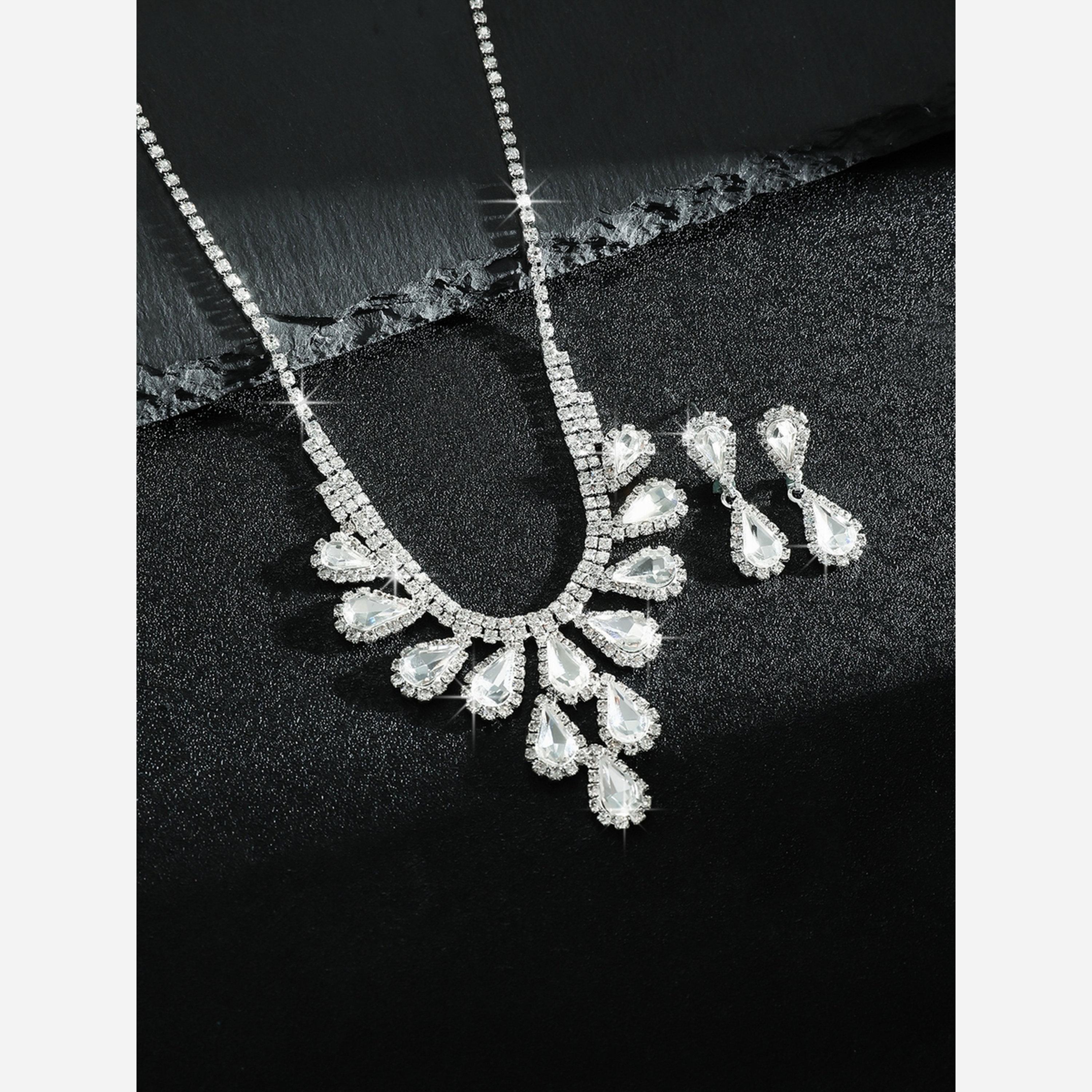 Take Two Silver Crystal Necklace with Earrings Set-women-watchesandjewellery-jewellery-jewellerysets-image-6