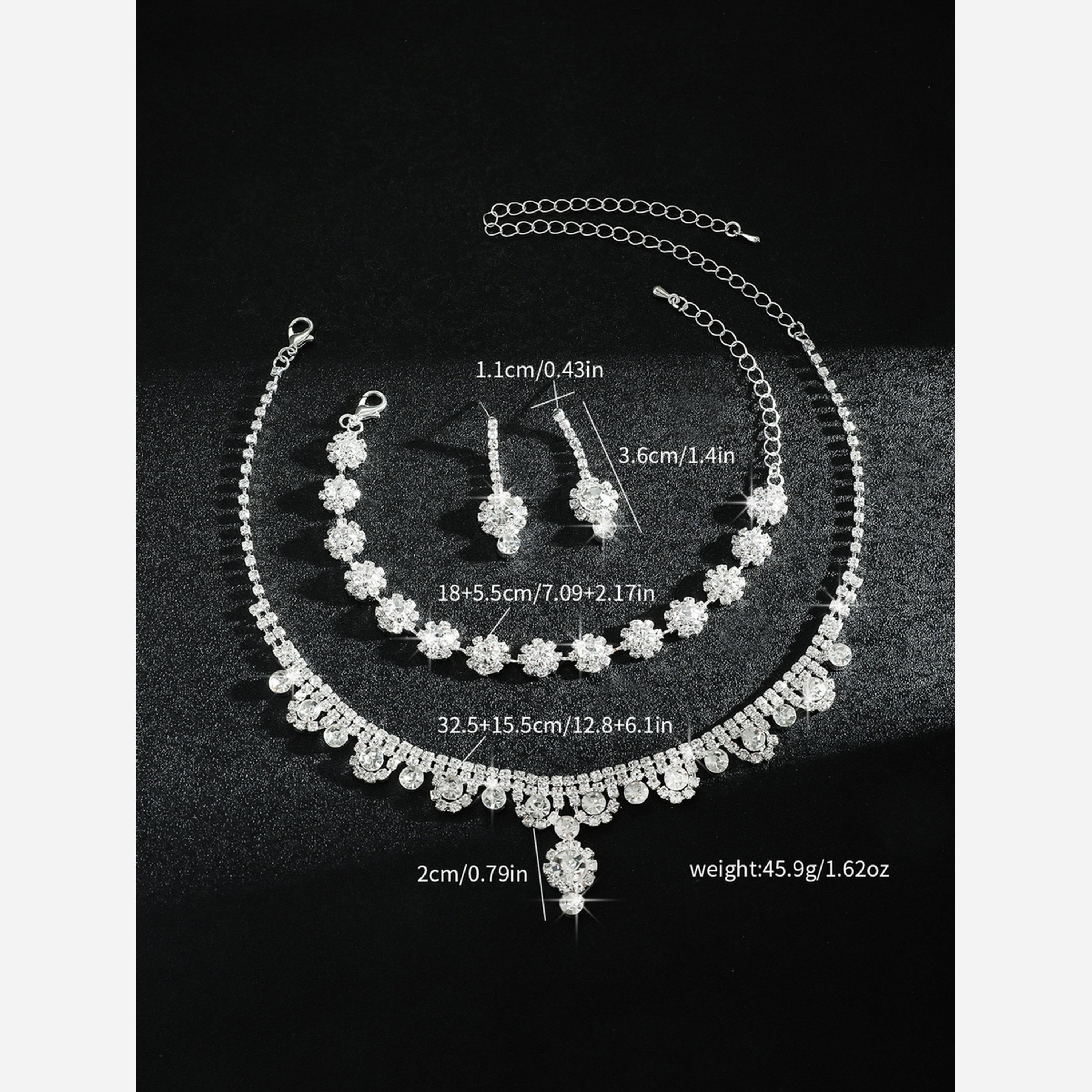 Take Two Silver Crystal Necklace with Earrings and Bracelet Set-women-watchesandjewellery-jewellery-jewellerysets-image-3