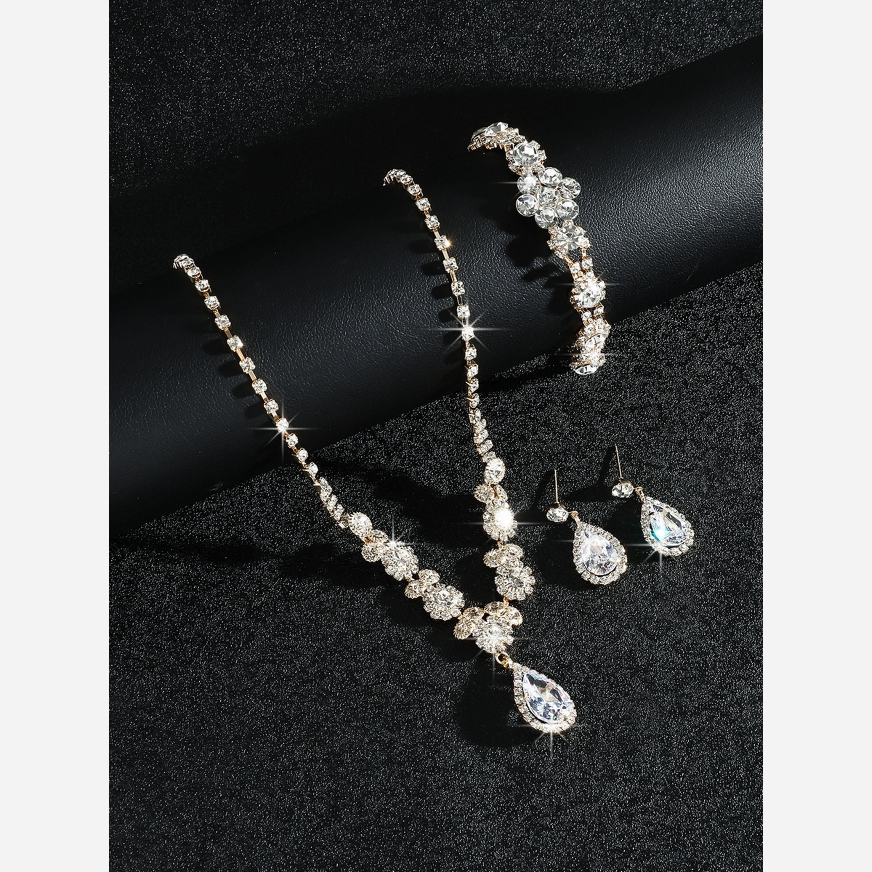 Take Two Silver Crystal Necklace with Earrings and Bracelet Set-women-watchesandjewellery-jewellery-jewellerysets-image-3