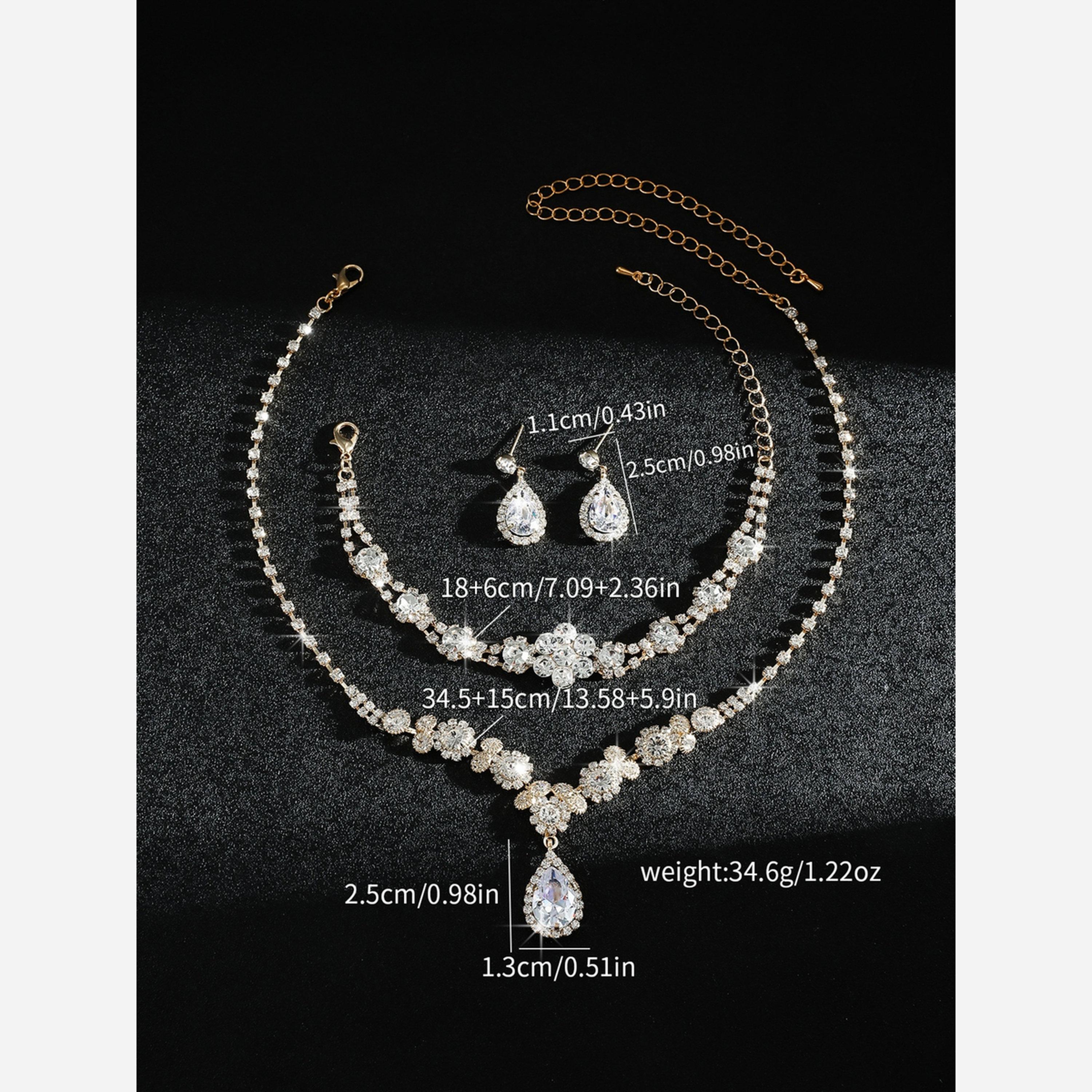 تيك تو - طقم عقد وأقراط وسوار من الكريستال الفضي-women-watchesandjewellery-jewellery-jewellerysets-image-4