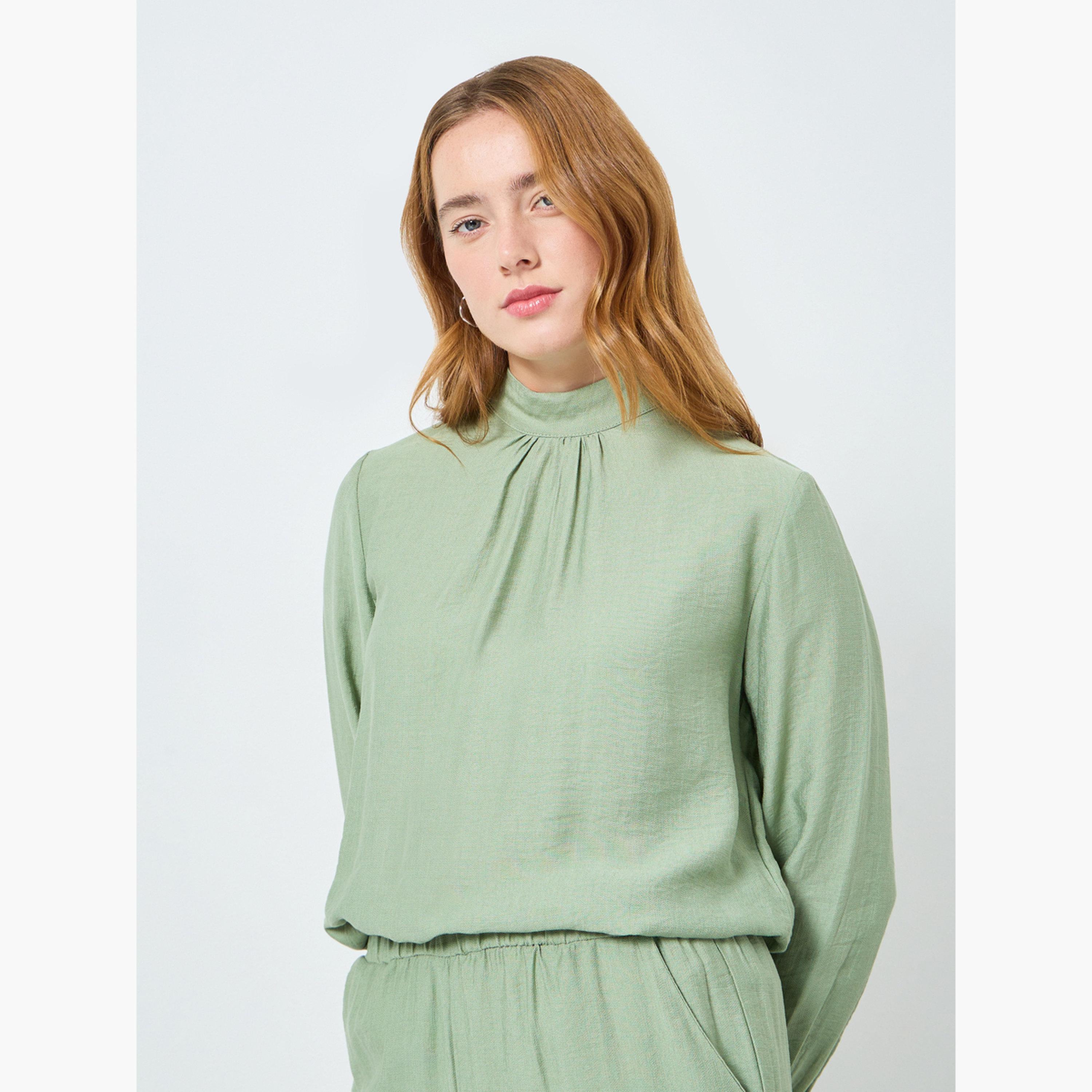 Take Two Women Solid High Neck Top and Pants Co-Ords-women-clothing-coordsets-image-2