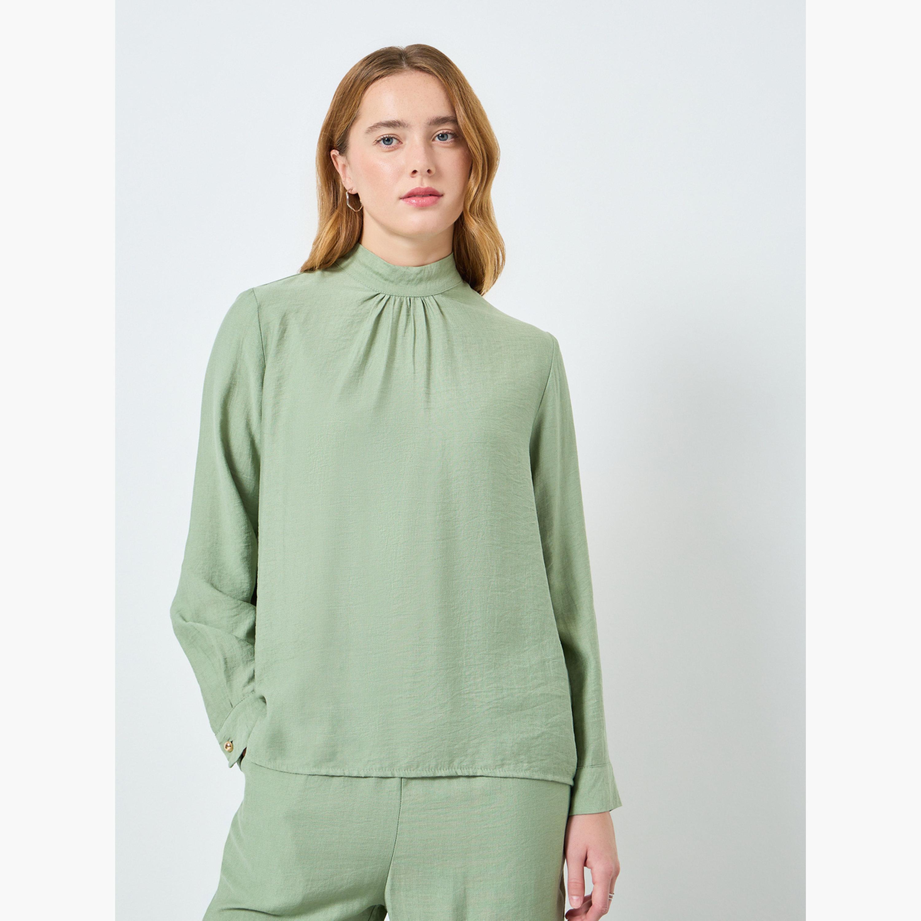 Take Two Women Solid High Neck Top and Pants Co-Ords-women-clothing-coordsets-image-3