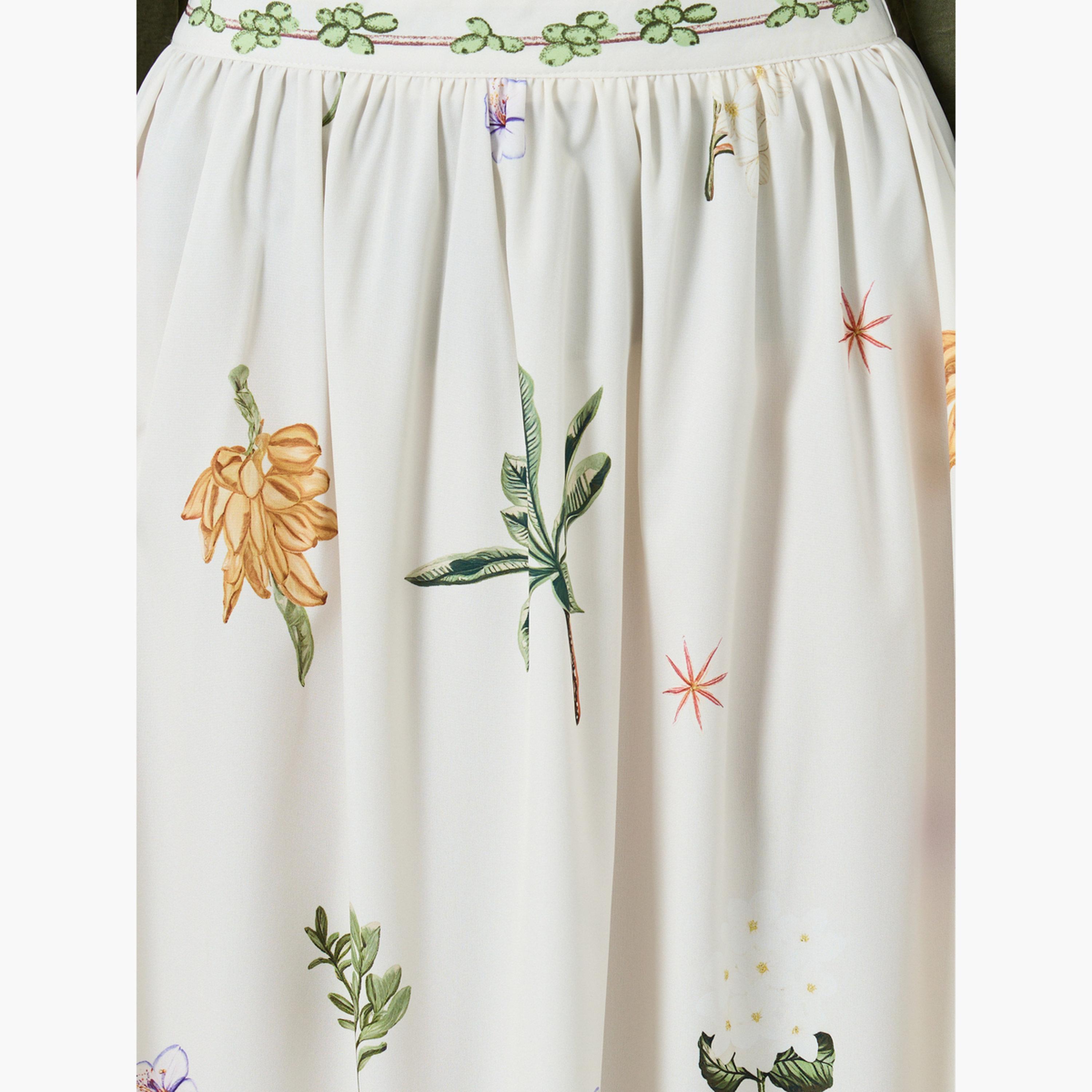 تنورة ماكسية بحافة واسعة وطبعة زهور-women-clothing-bottoms-skirts-image-3
