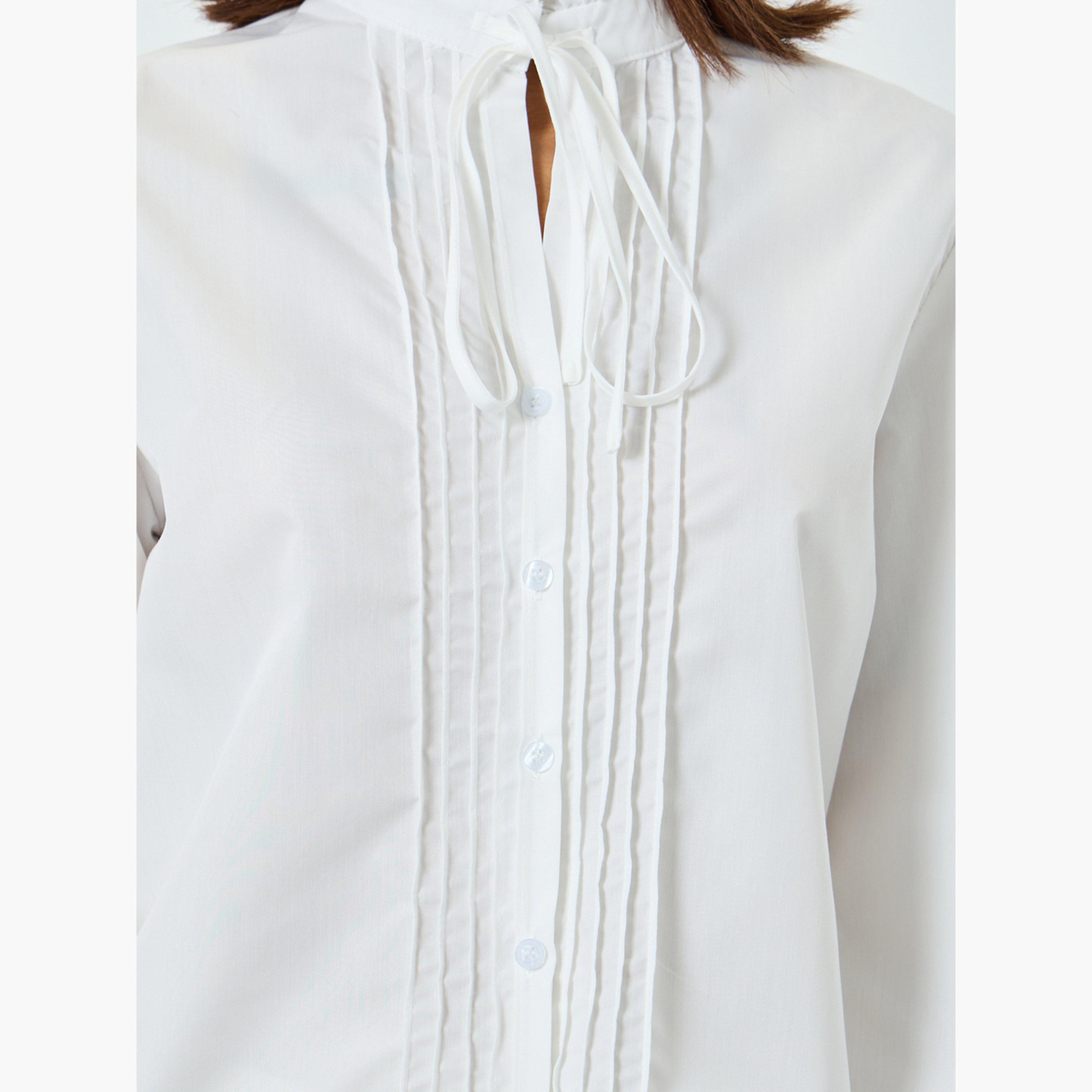 بلوزةة بيضاء بأكمام طويلة وياقة مكشكشة-women-clothing-shirtsandblouses-blouses-image-5
