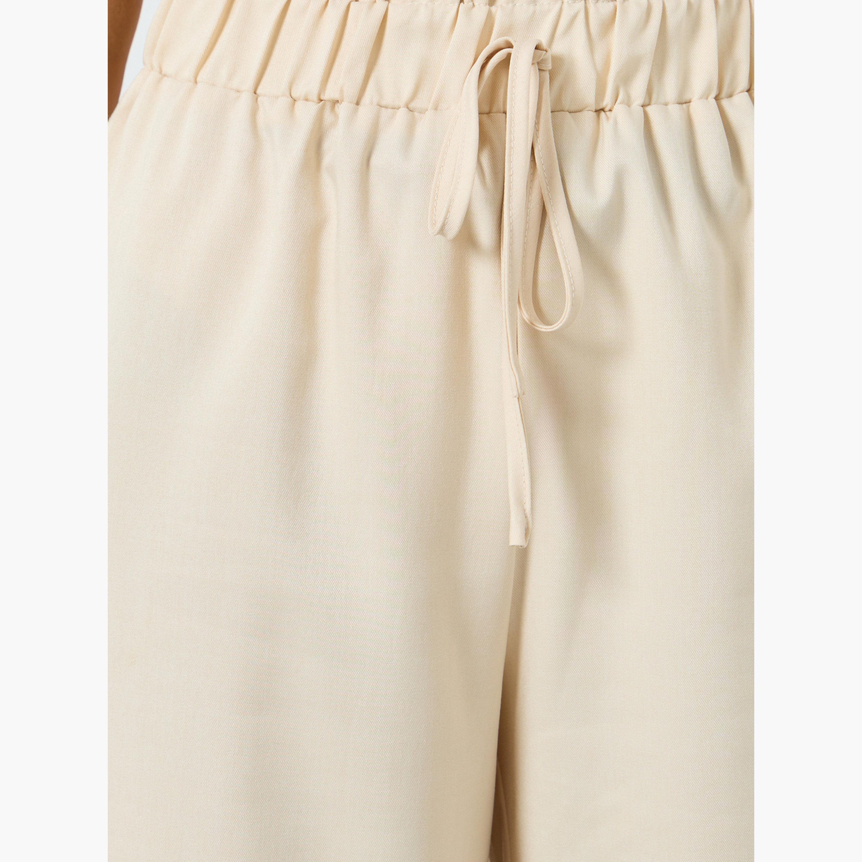 Take Two Women Beige Wide Leg Pants with Drawstring-women-clothing-bottoms-joggers-image-3