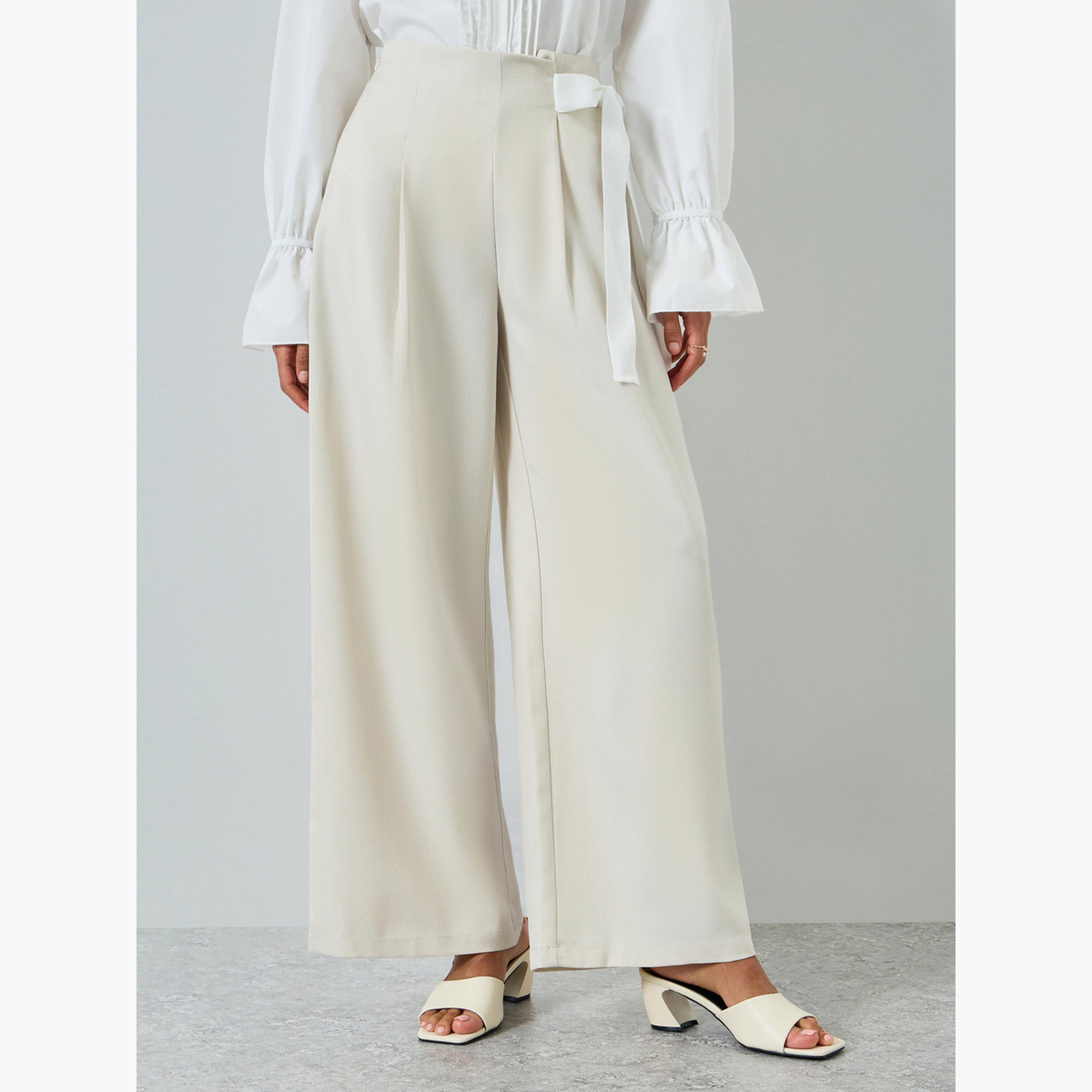 Take Two Women Beige Wide Leg Pants-women-clothing-bottoms-trousers-image-1