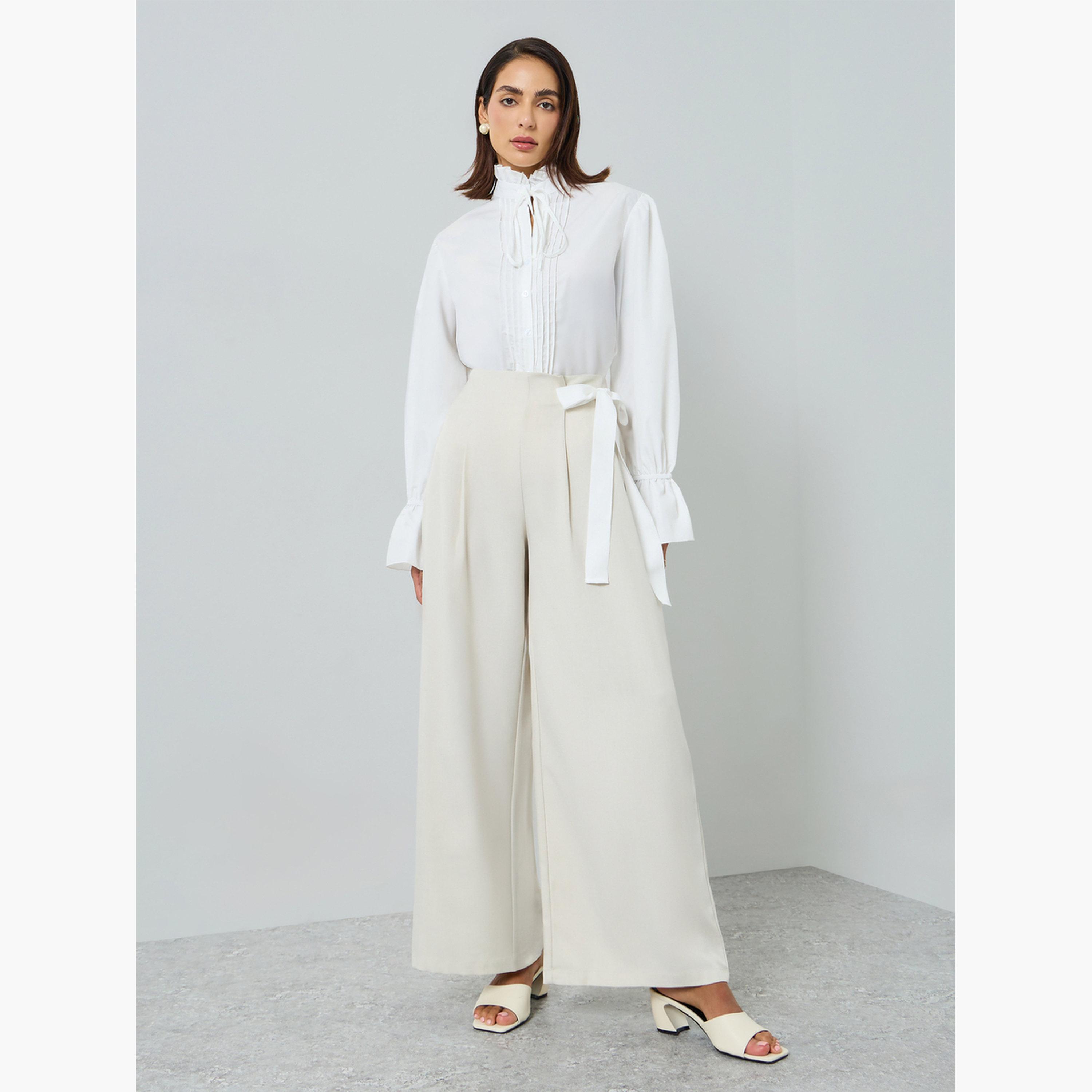 Take Two Women Beige Wide Leg Pants-women-clothing-bottoms-trousers-image-2