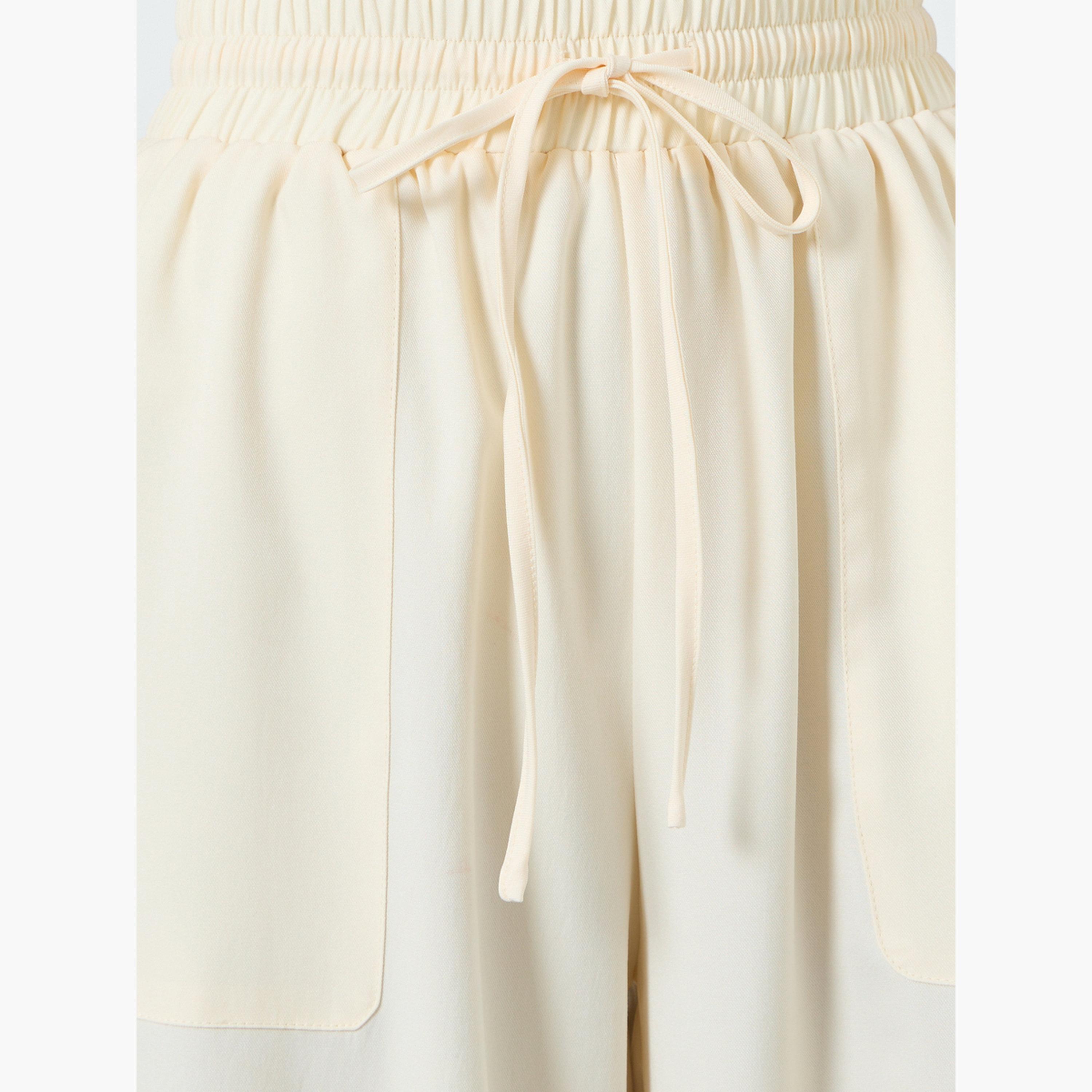 Take Two Women Beige Wide Leg Pants with Drawstring Waist-women-clothing-bottoms-joggers-image-3