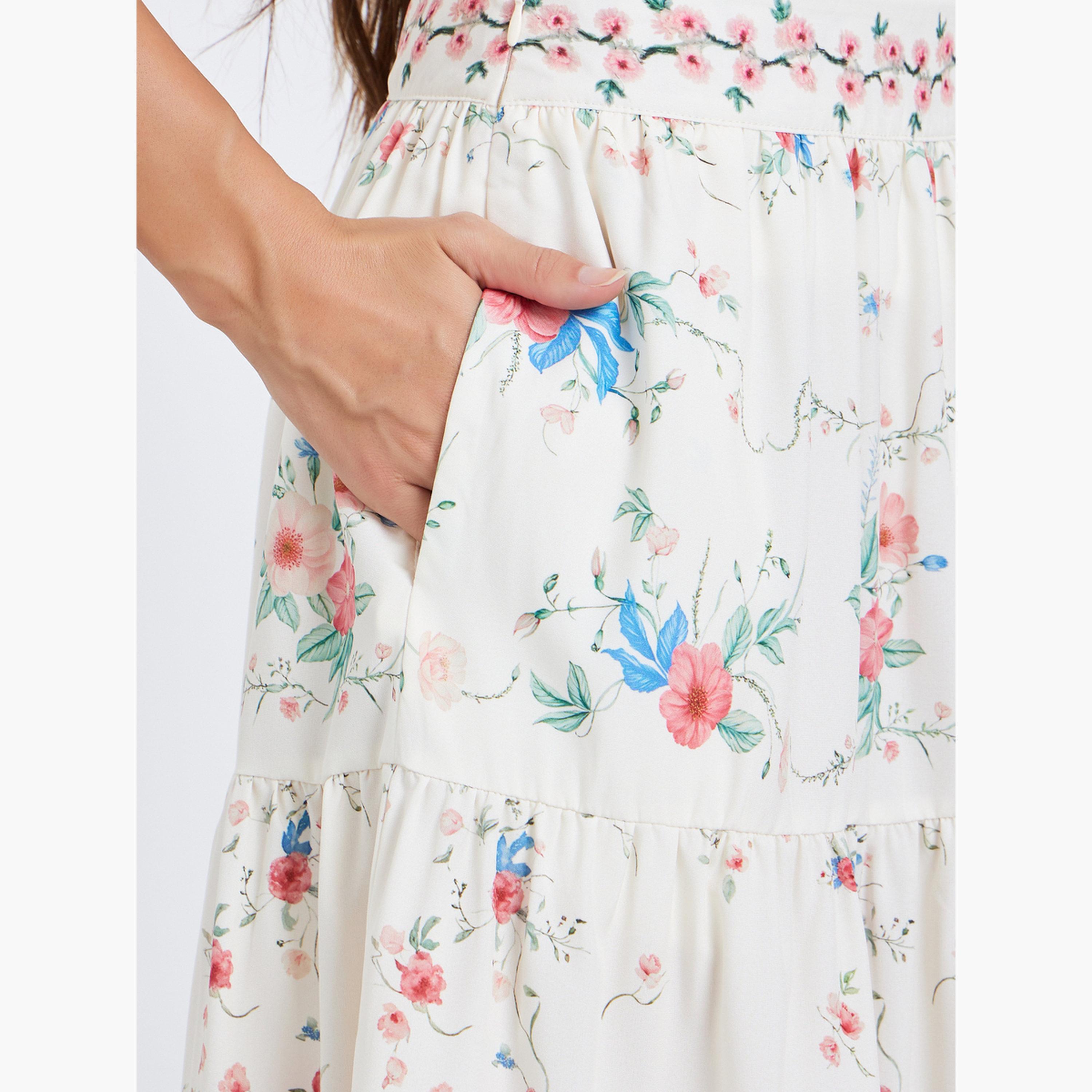 Take Two Women Floral Print Midi A-Line Skirt-women-clothing-bottoms-skirts-image-3
