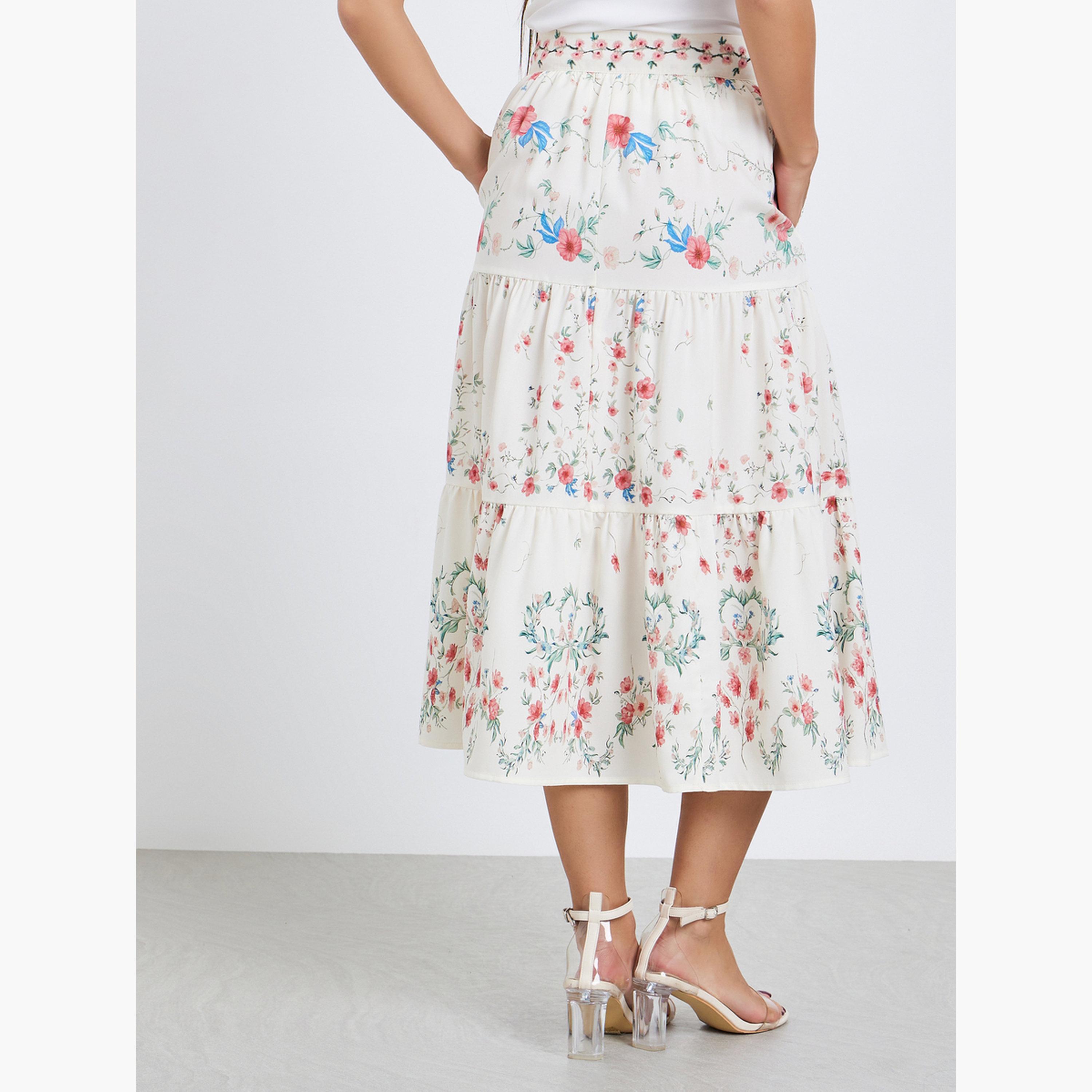 Take Two Women Floral Print Midi A-Line Skirt-women-clothing-bottoms-skirts-image-4