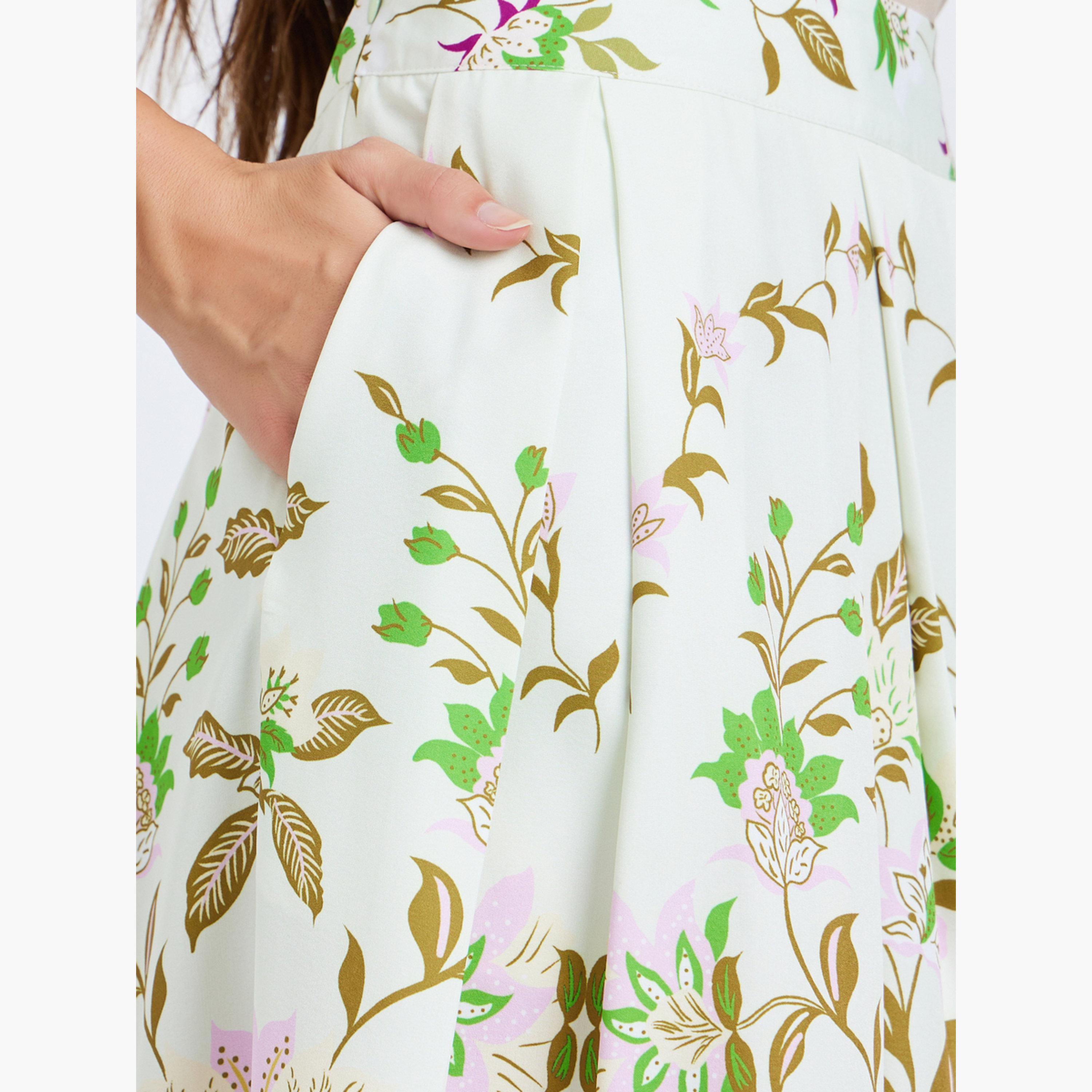 تنورة ميدي بطبعة زهور وقصة واسعة-women-clothing-bottoms-skirts-image-3
