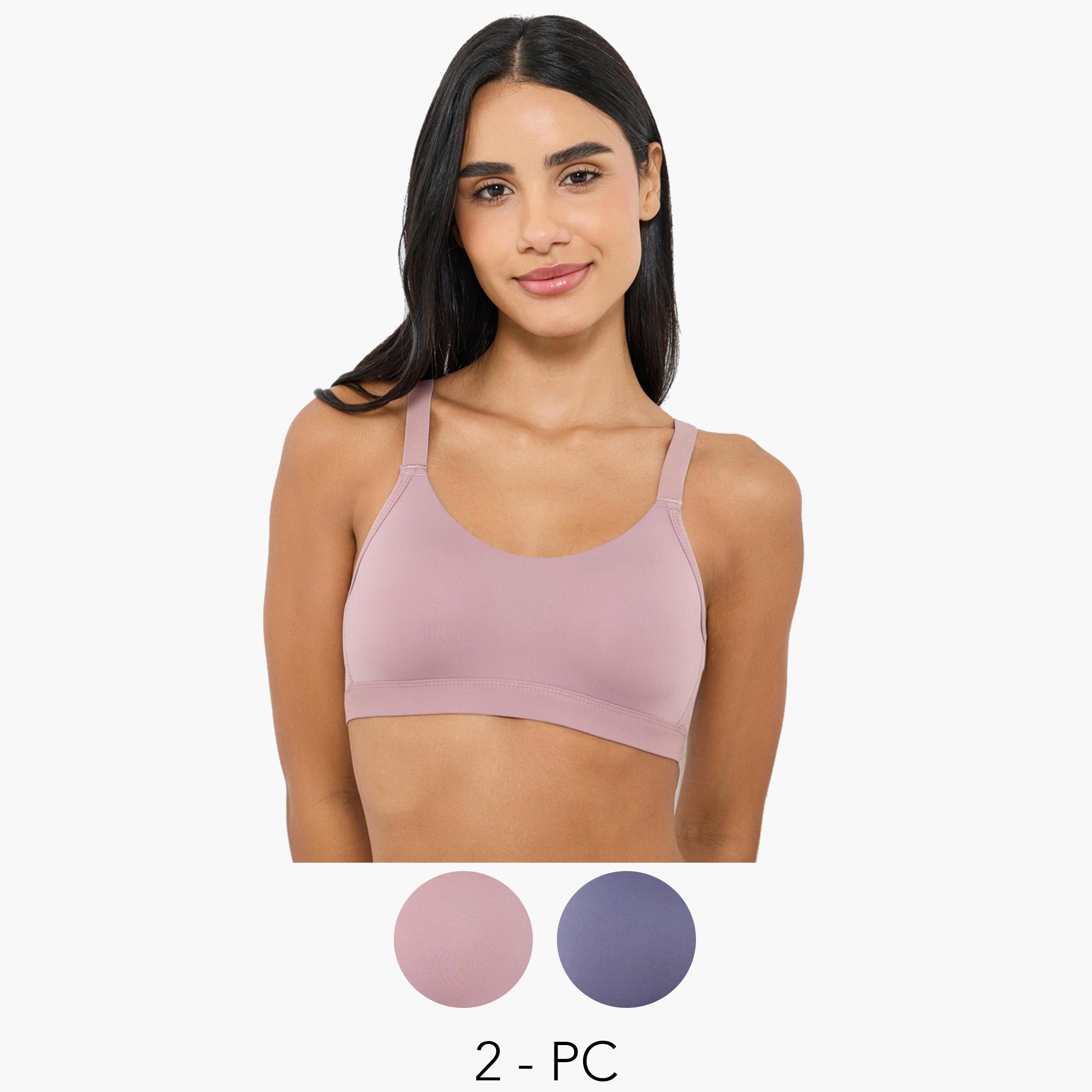 طقم 2 حمالة صدر بقوالب تغطية كاملة-women-clothing-lingerie-bras-image-1