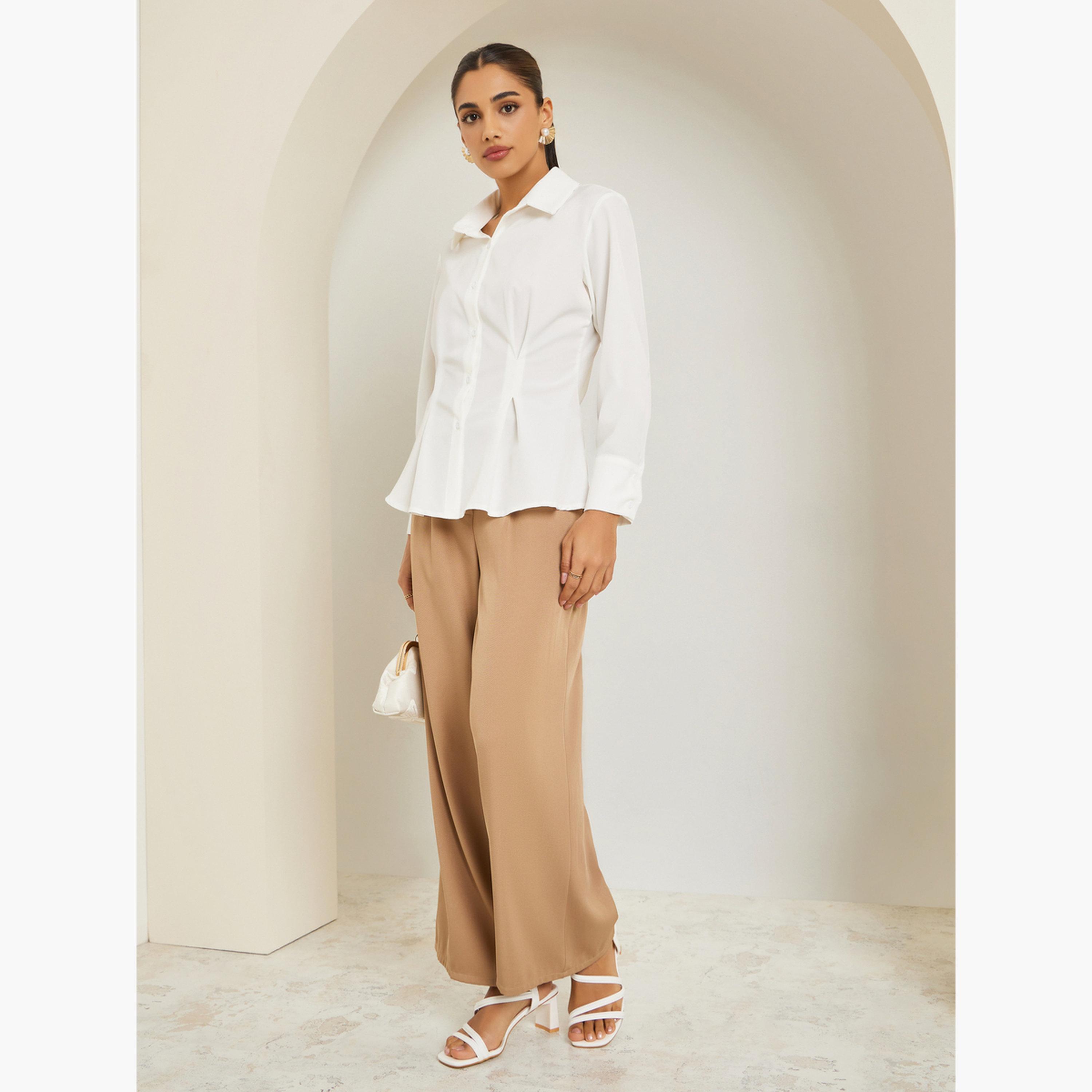 Styli Women White Long Sleeve Shirt-women-clothing-shirtsandblouses-blouses-image-2