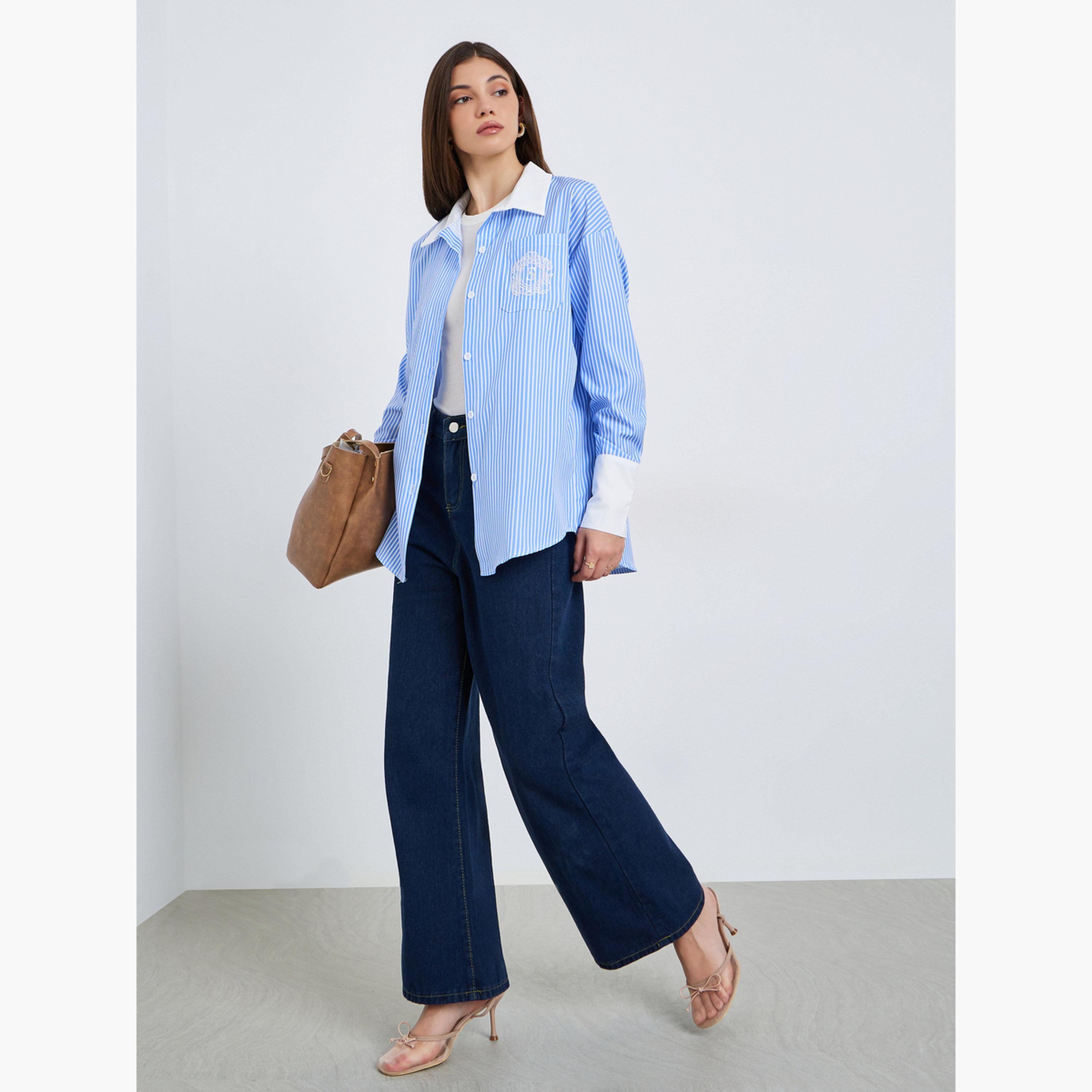 بلوزة مخططة بقصة واسعة-women-clothing-shirtsandblouses-shirts-image-2