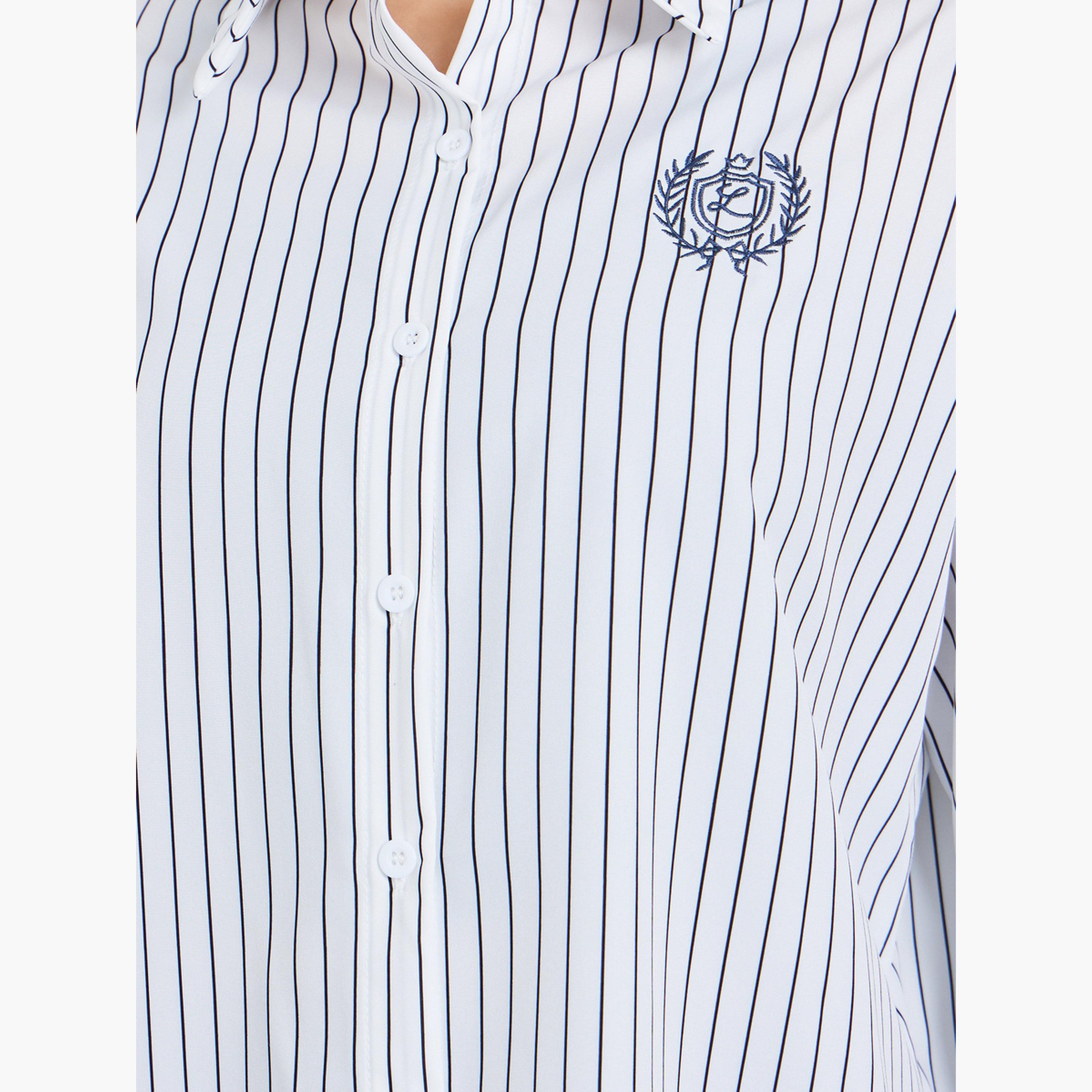 Styli Women Striped Embroidered Oversized Shirt-women-clothing-shirtsandblouses-shirts-image-4