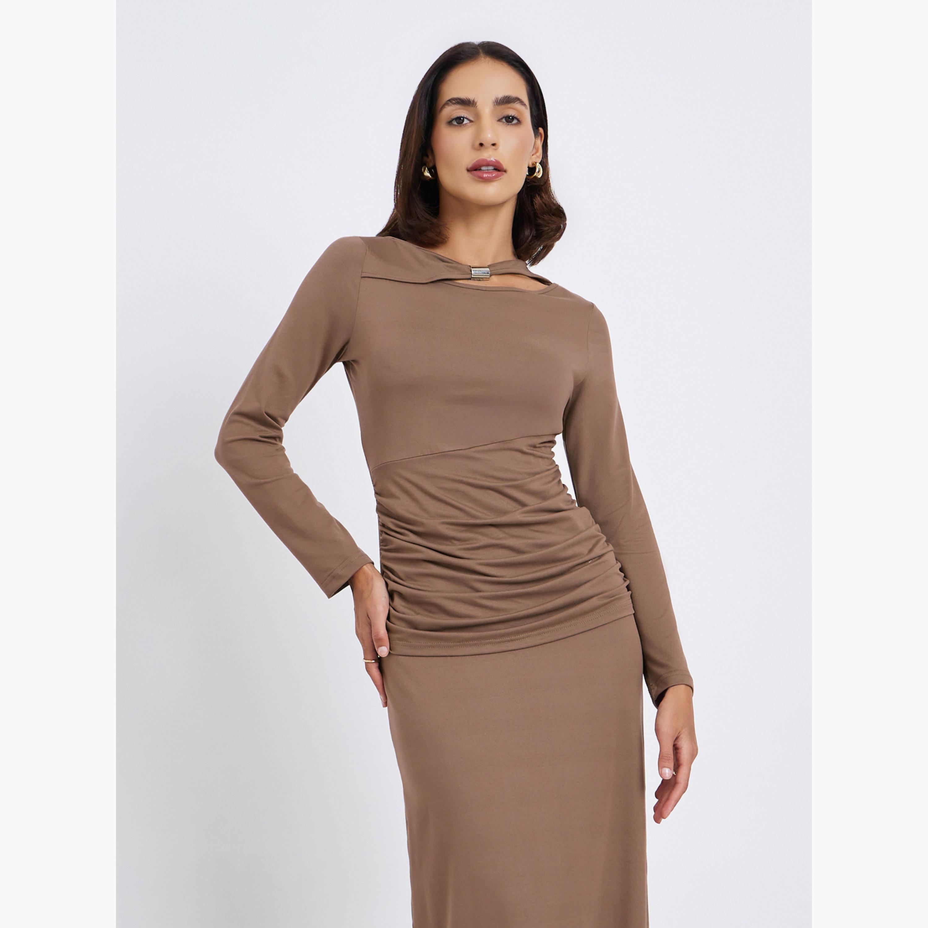 فستان ميدي ضيق مُطوى-women-clothing-dresses-image-2