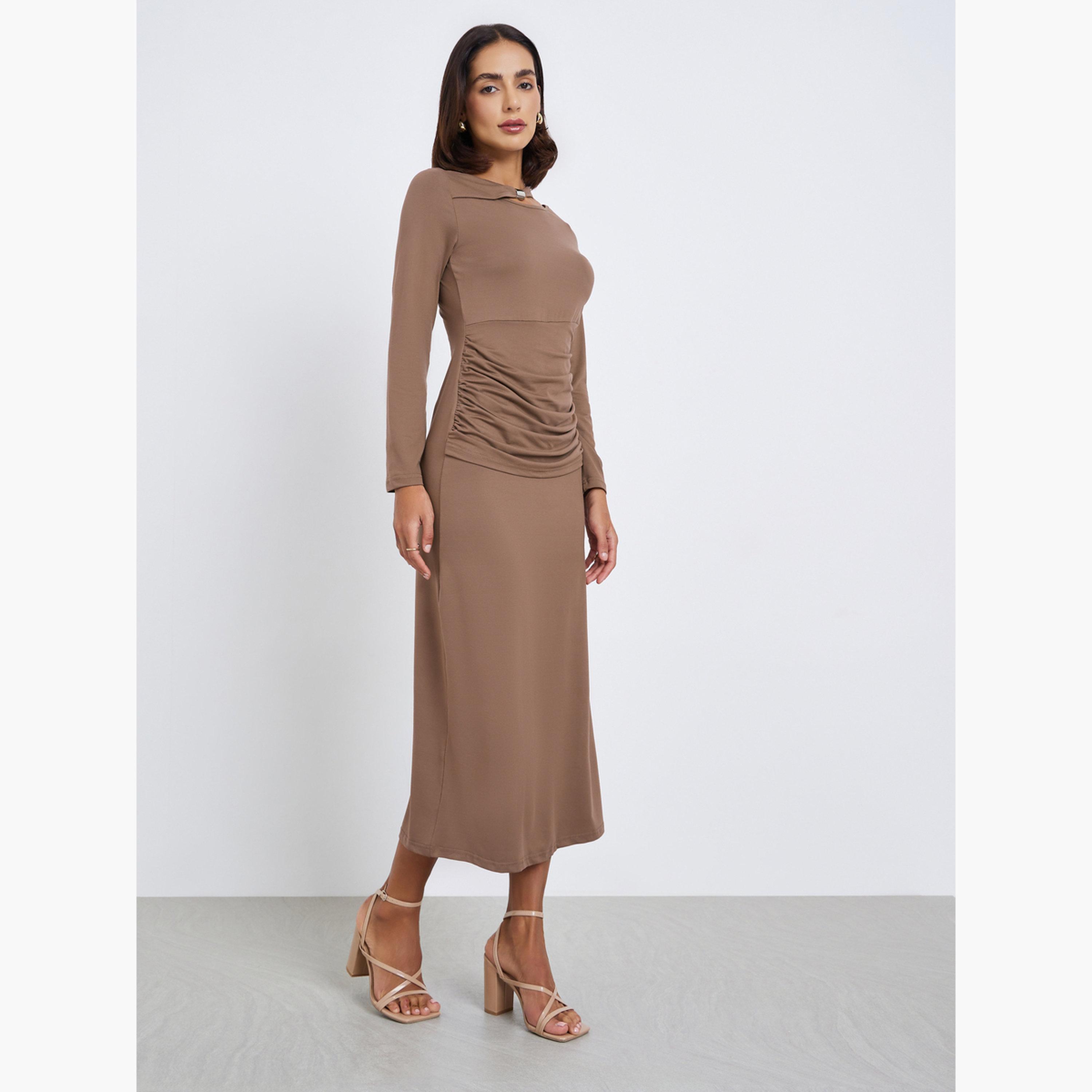 فستان ميدي ضيق مُطوى-women-clothing-dresses-image-3