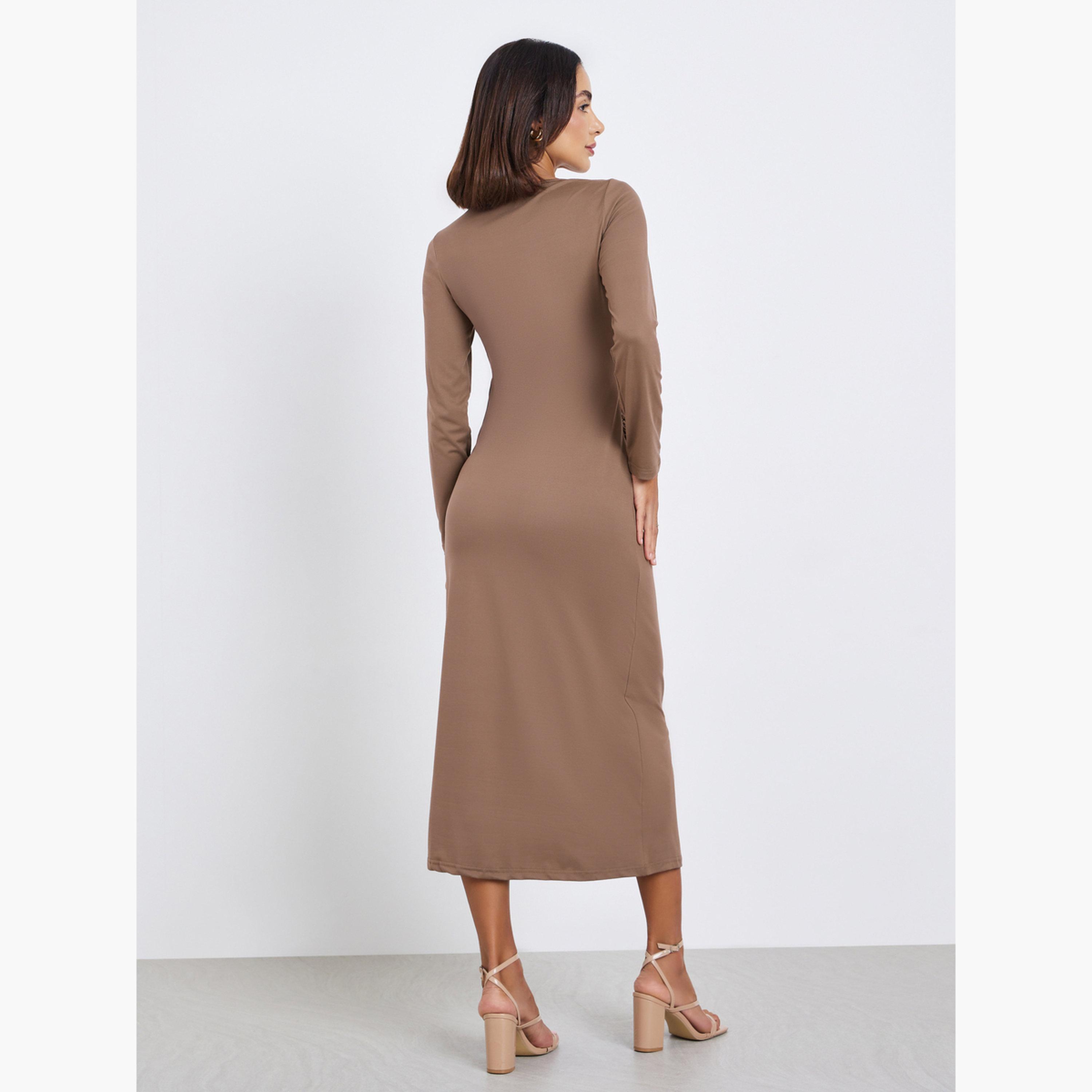 فستان ميدي ضيق مُطوى-women-clothing-dresses-image-4