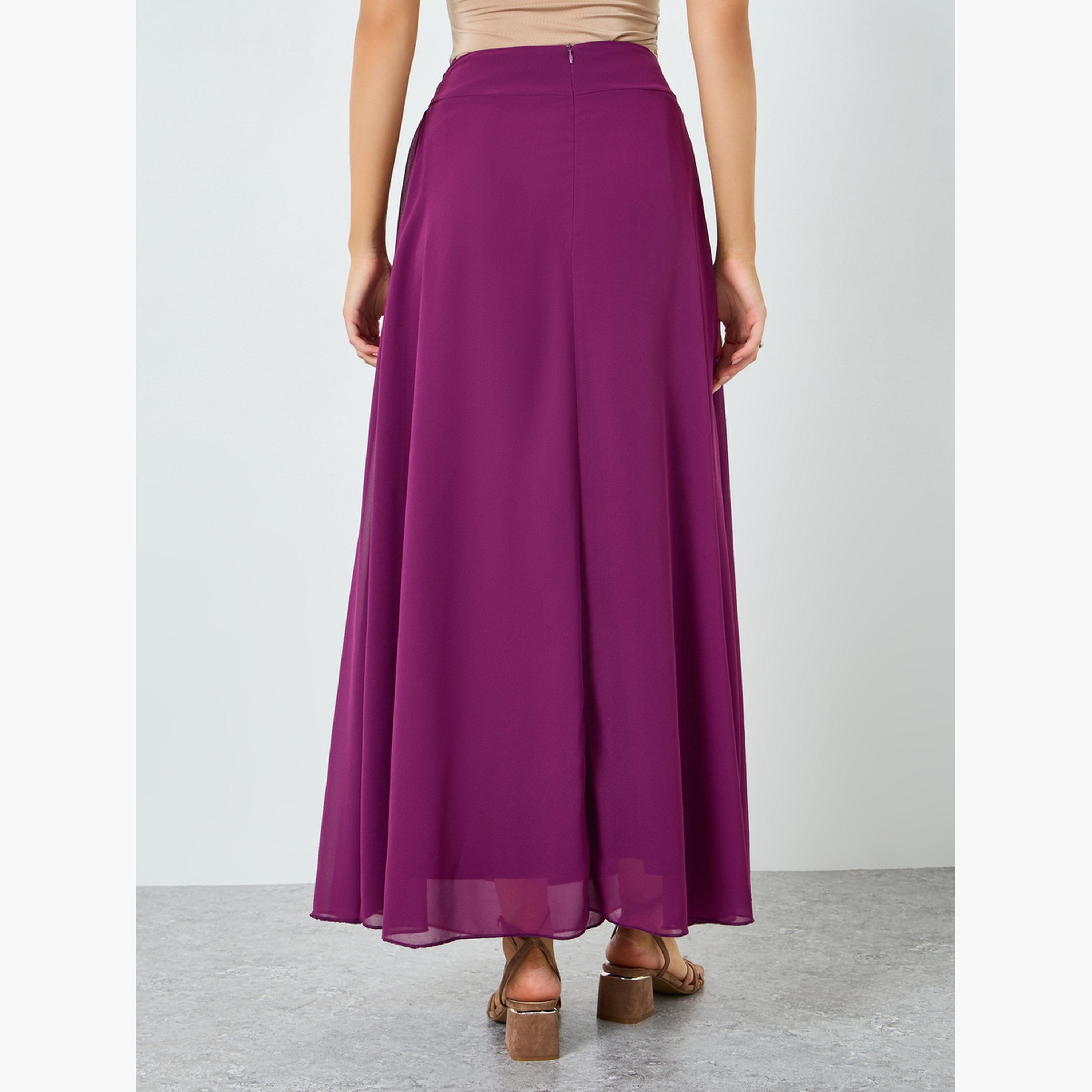 تنورة طويلة بحافة واسعة وربطة خصر-women-clothing-bottoms-skirts-image-4