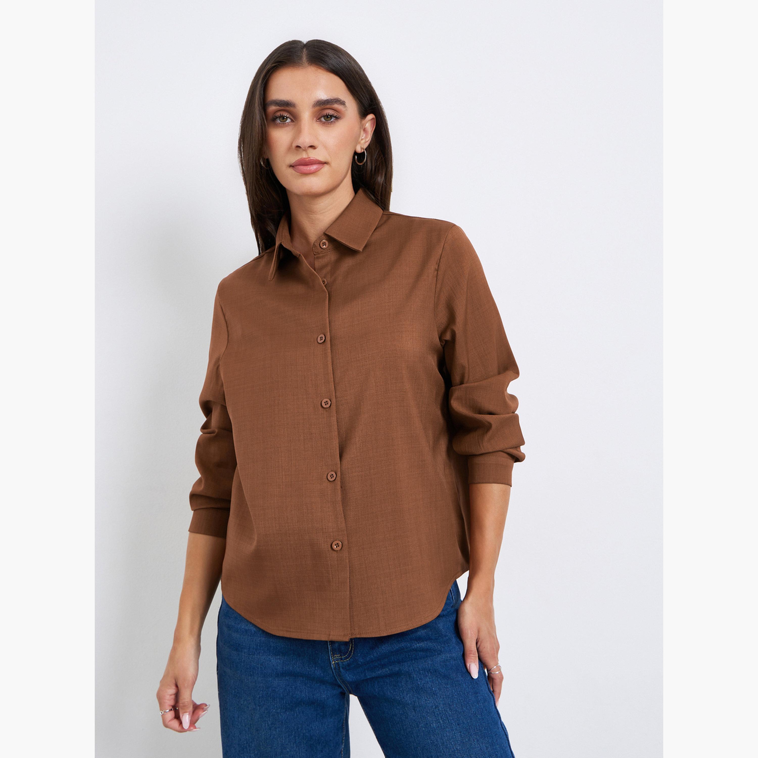 بلوزة بقصة واسعة بأكمام طويلة-women-clothing-shirtsandblouses-shirts-image-1