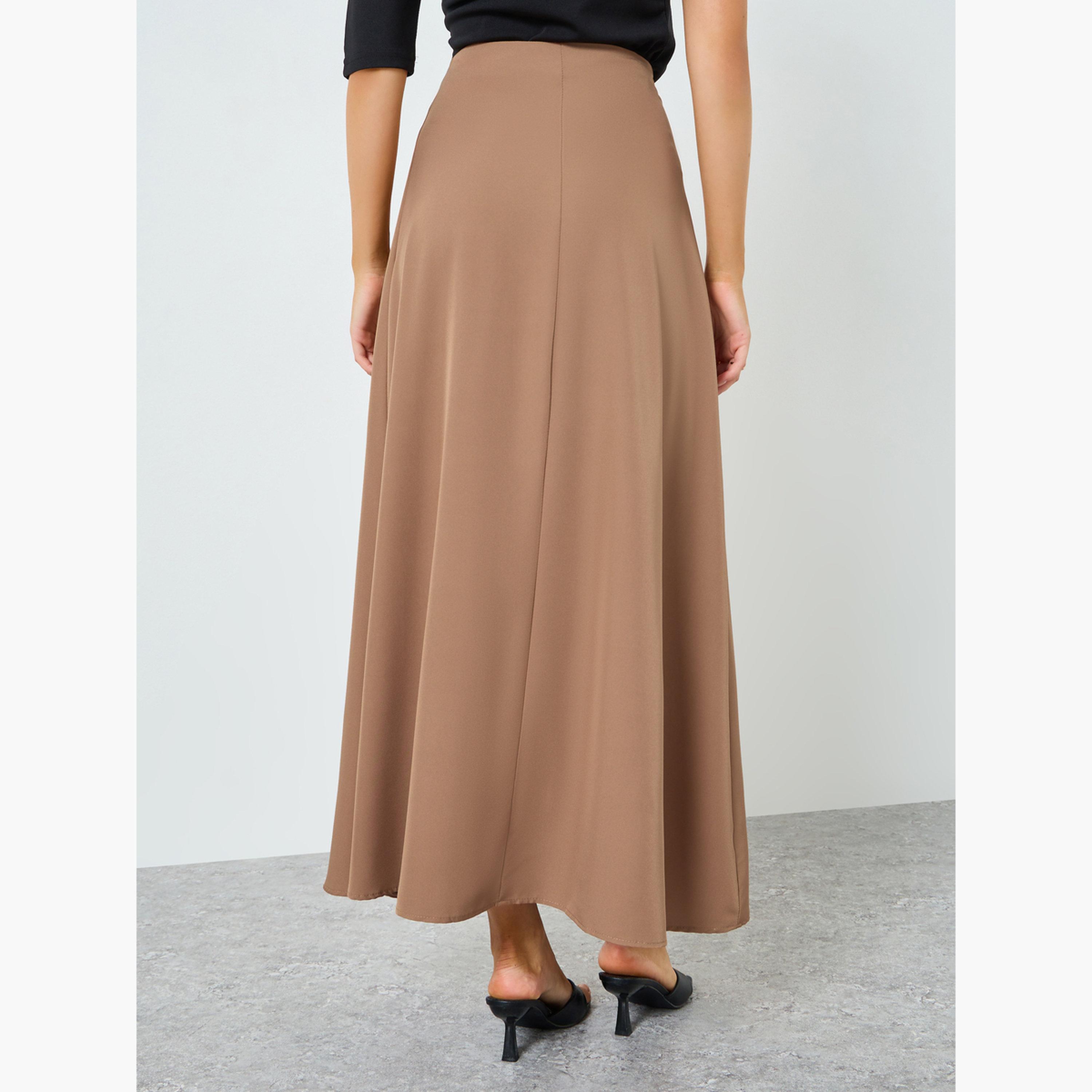 تنورة طويلة بليسيه بحافة واسعة-women-clothing-bottoms-skirts-image-4