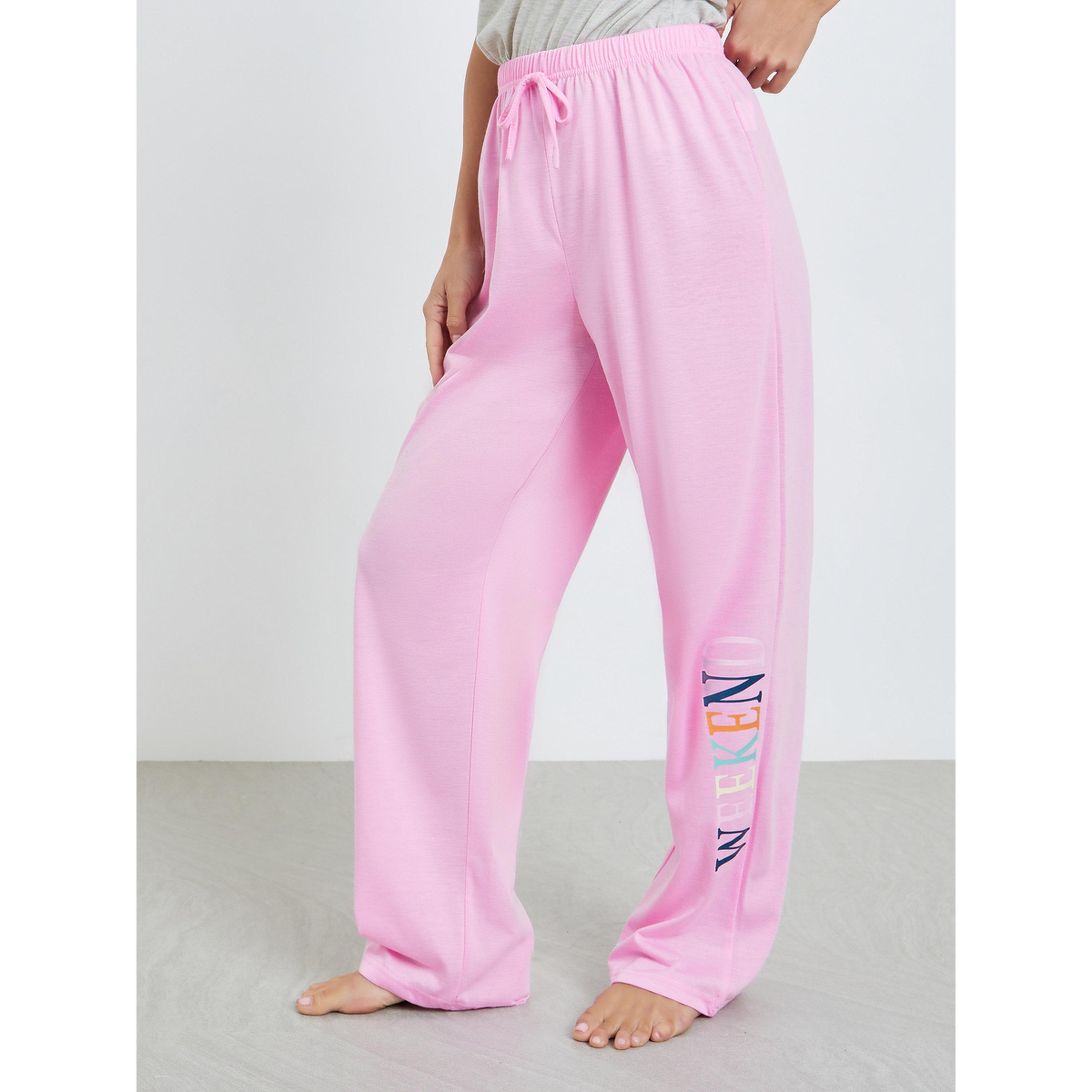 Styli Women Weekend Slogan Sleeveless Top and Pyjama Set-women-clothing-nightwear-pyjamas-longsets-image-4