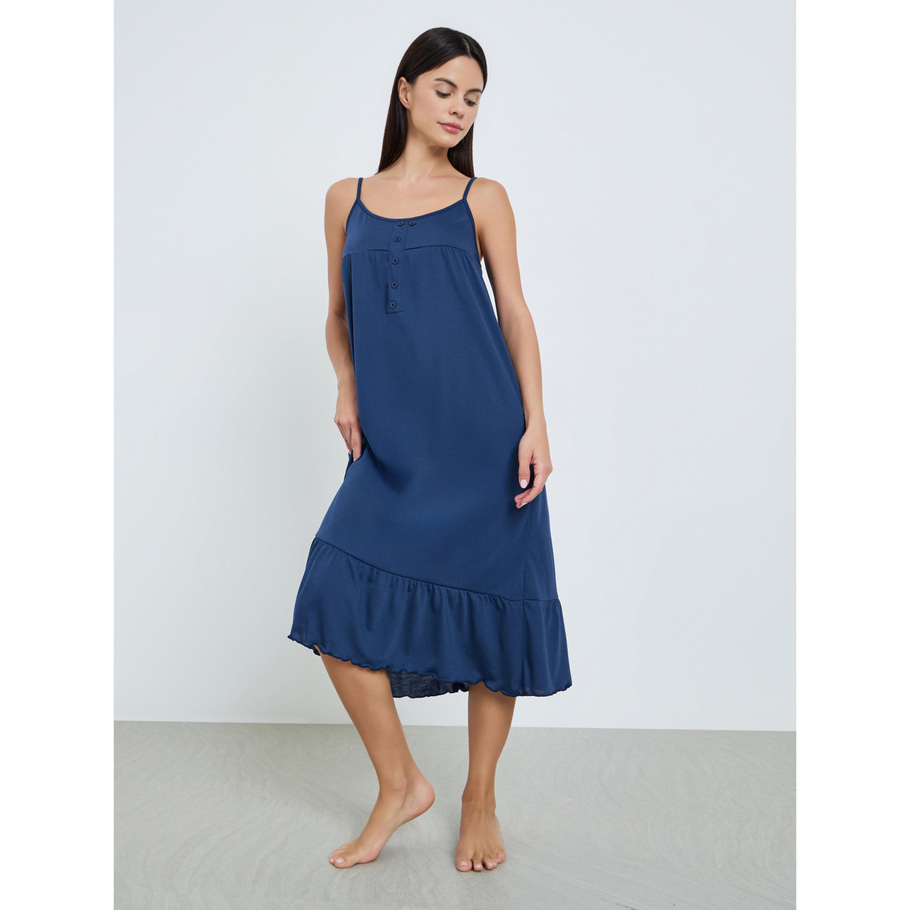 قميص نوم بحمالات رفيعة وحافة مكشكشة للنساء-women-clothing-nightwear-nighties-image-1