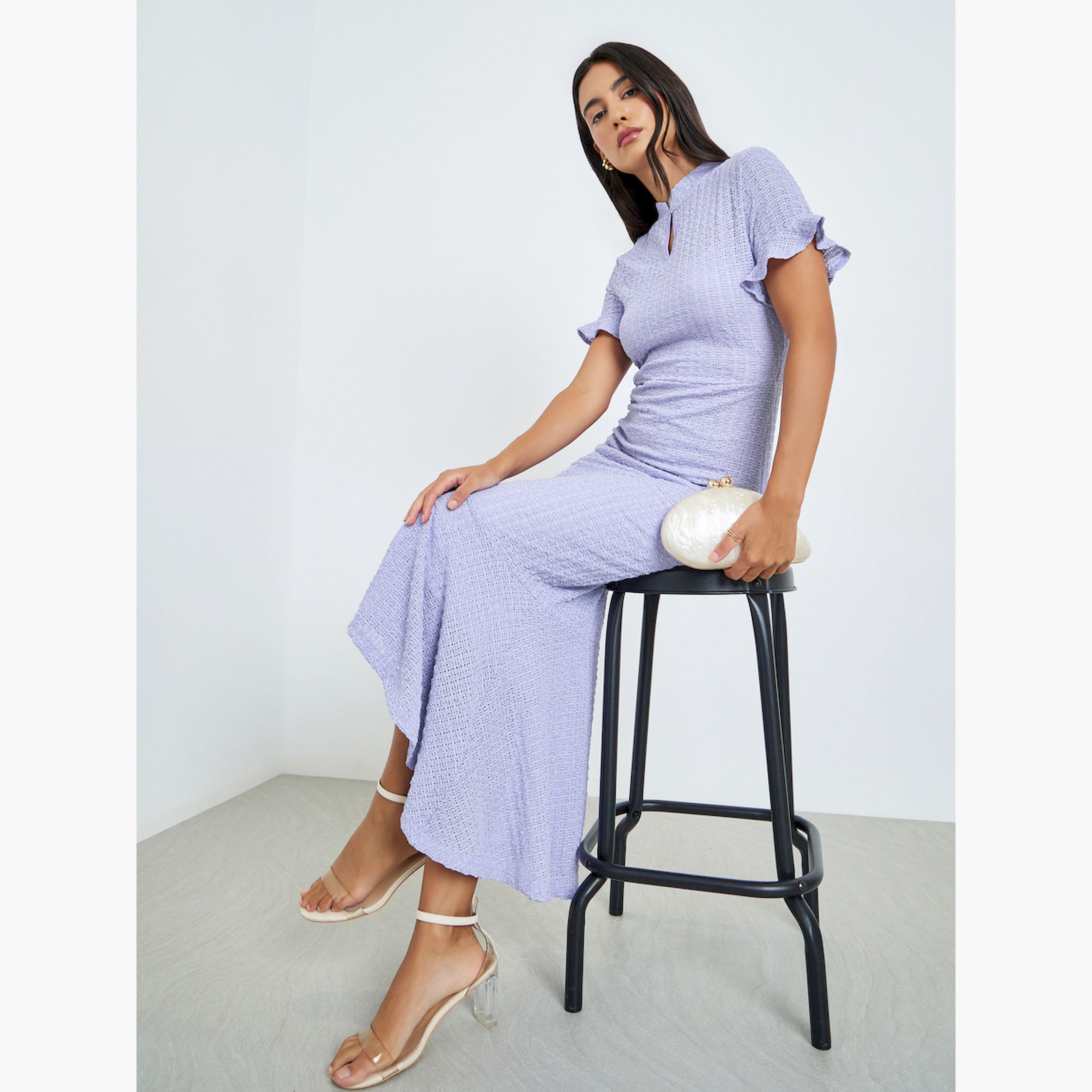 فستان ماكسي بحافة ميرميد وبارز الملمس-women-clothing-dresses-image-3