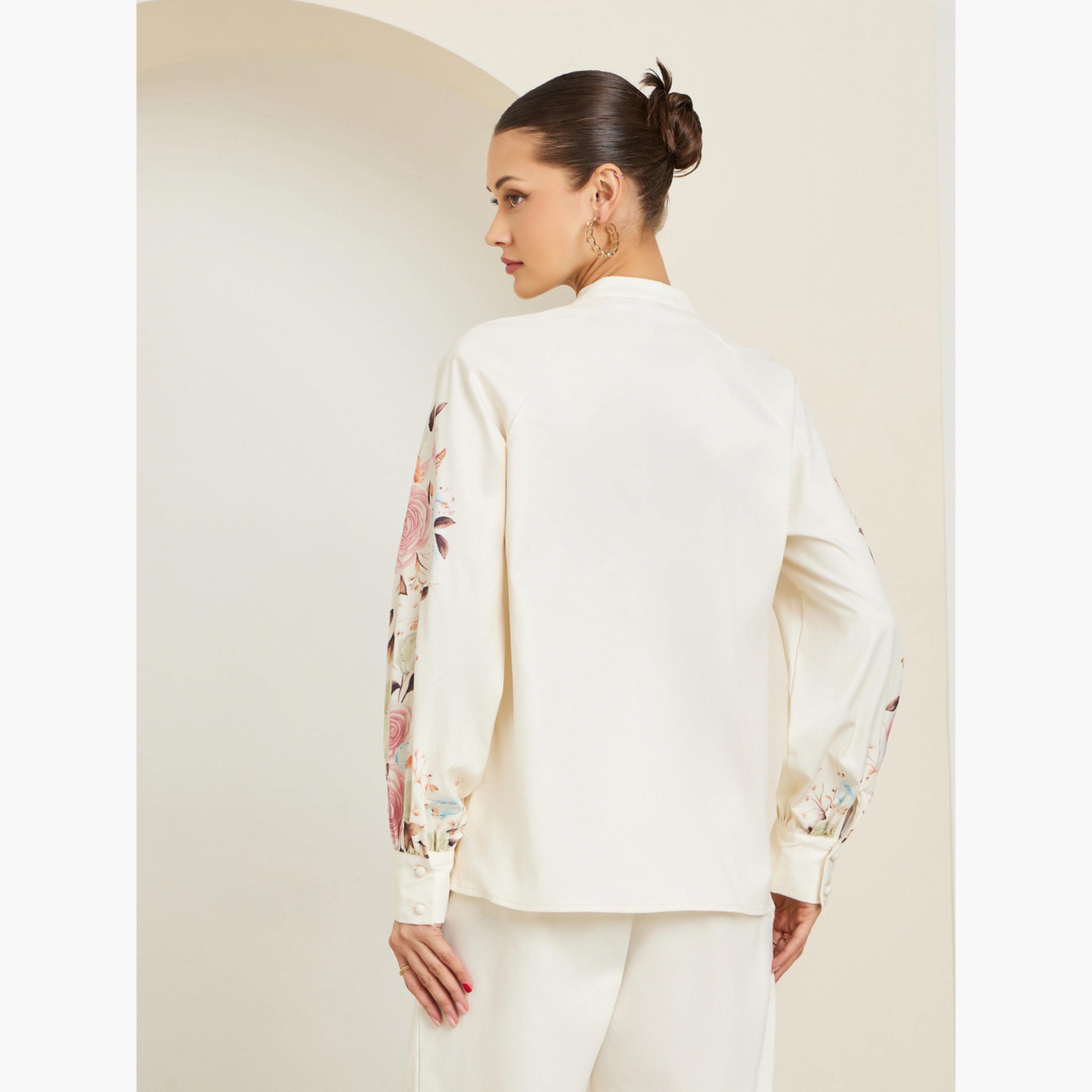 طقم منسق من قميص وبنطال بطبعة زهور-women-clothing-coordsets-image-6