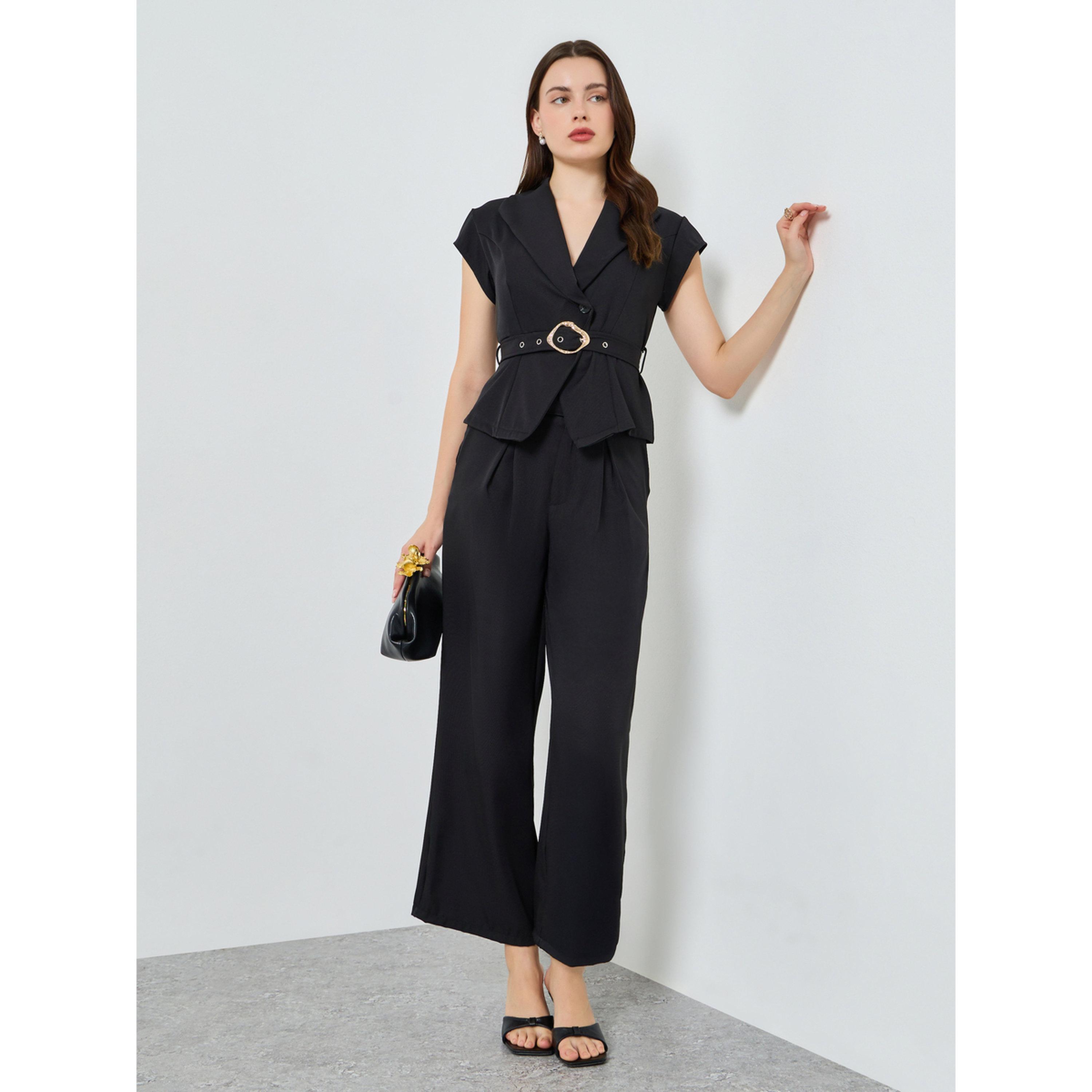 Styli Women Belted Tailored Top and Pants Co-Ords-women-clothing-coordsets-image-2