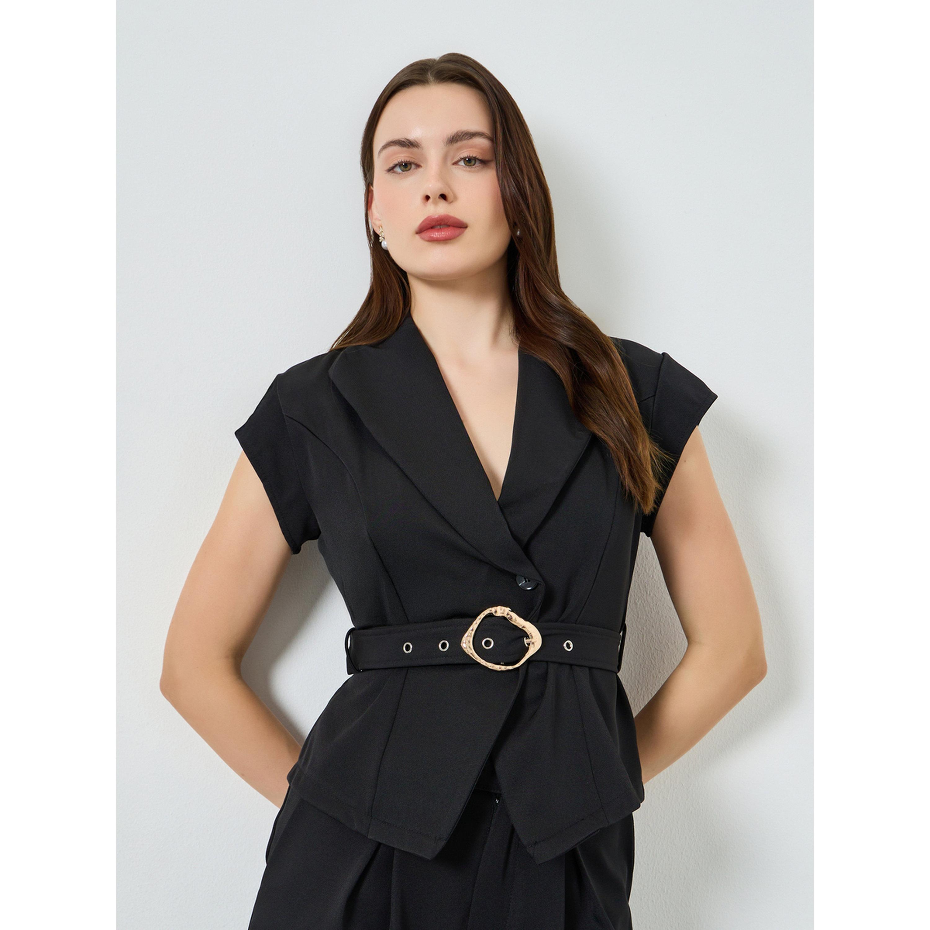 Styli Women Belted Tailored Top and Pants Co-Ords-women-clothing-coordsets-image-3