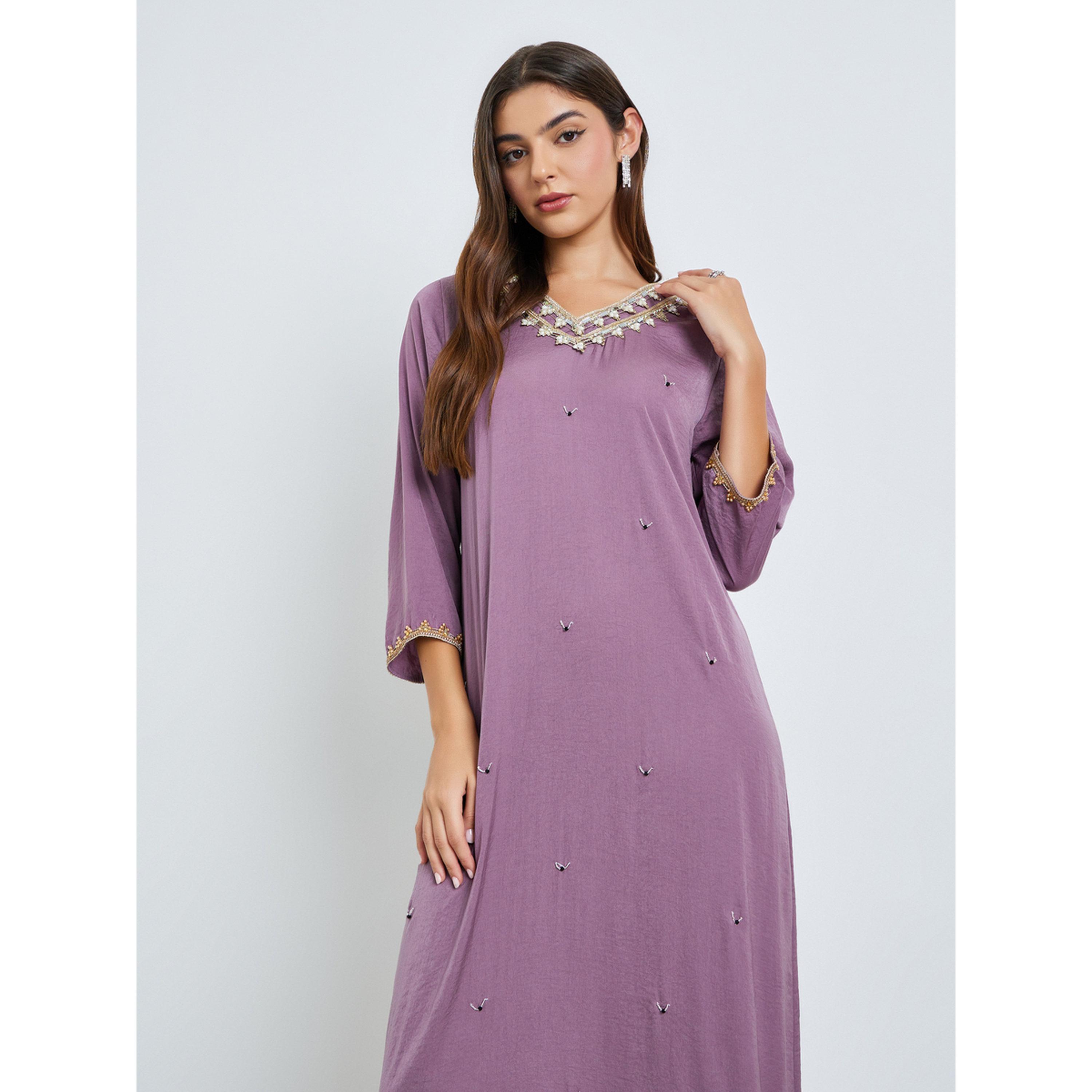 Styli Purple Embroidered Beadwork Jalabiya-women-arabicclothing-jalabiyas-image-3