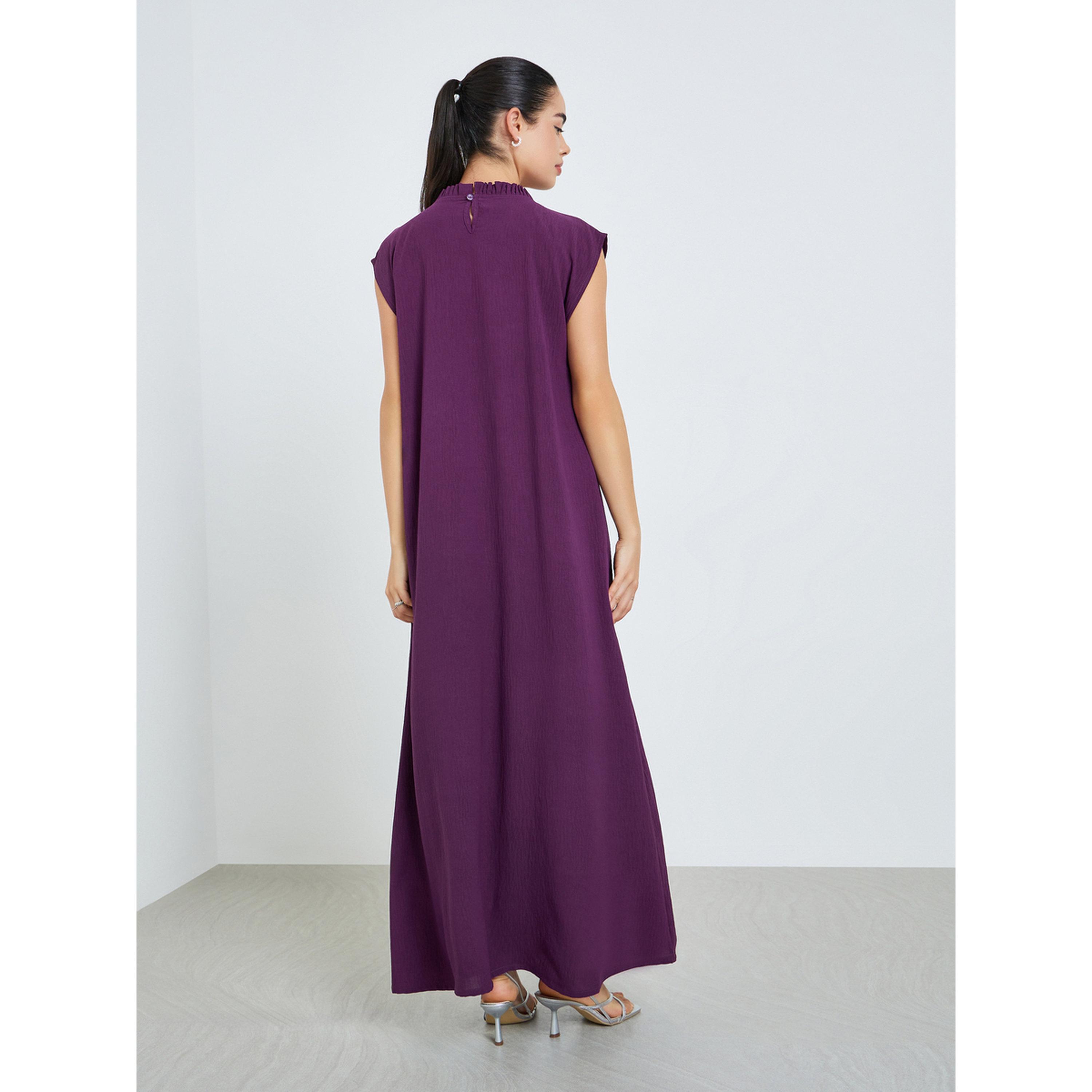 Styli Women Purple Sleeveless A-Line Jalabiya-women-arabicclothing-jalabiyas-image-4