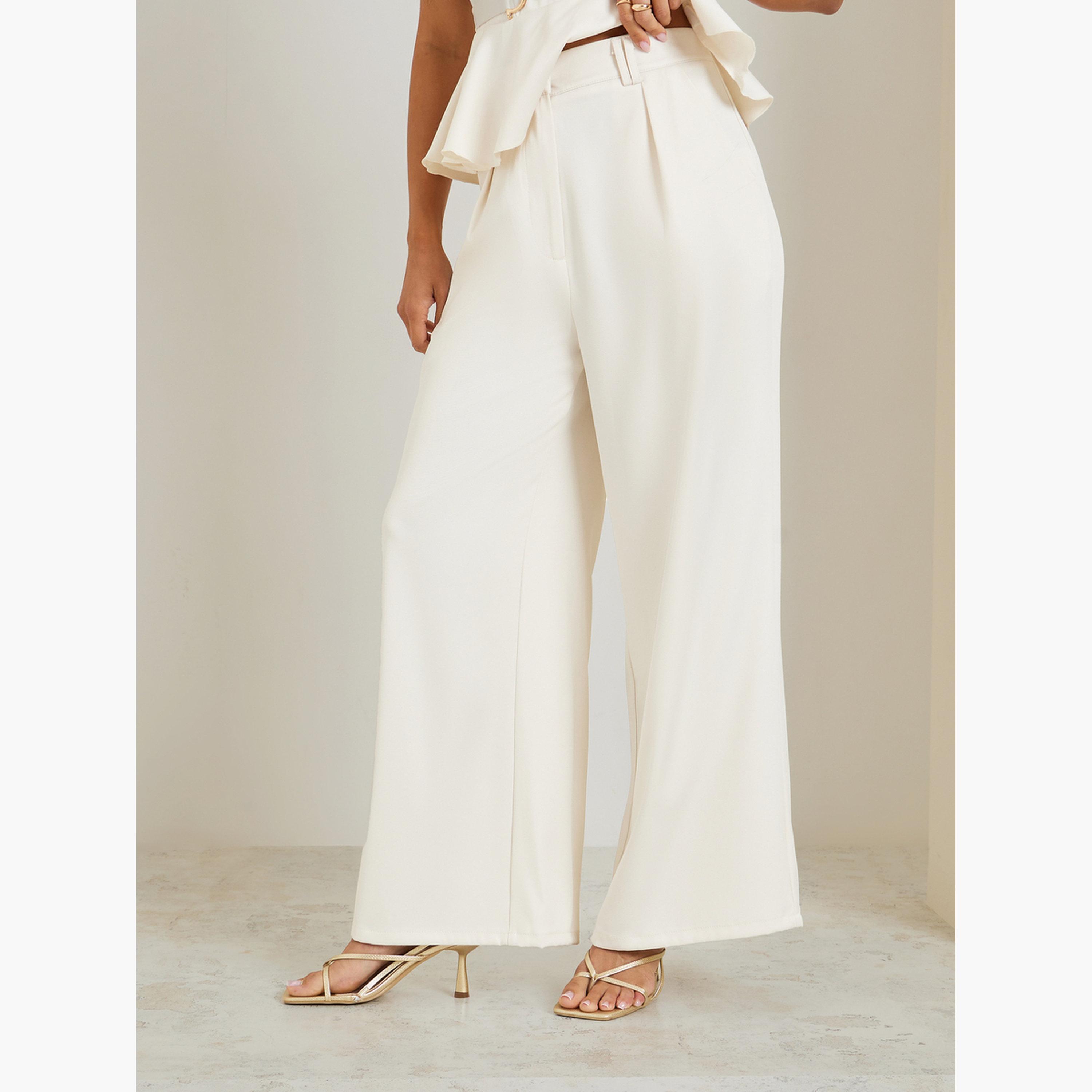 Styli Women Belted Peplum Top and Wide Leg Trousers Co-Ords-women-clothing-coordsets-image-4