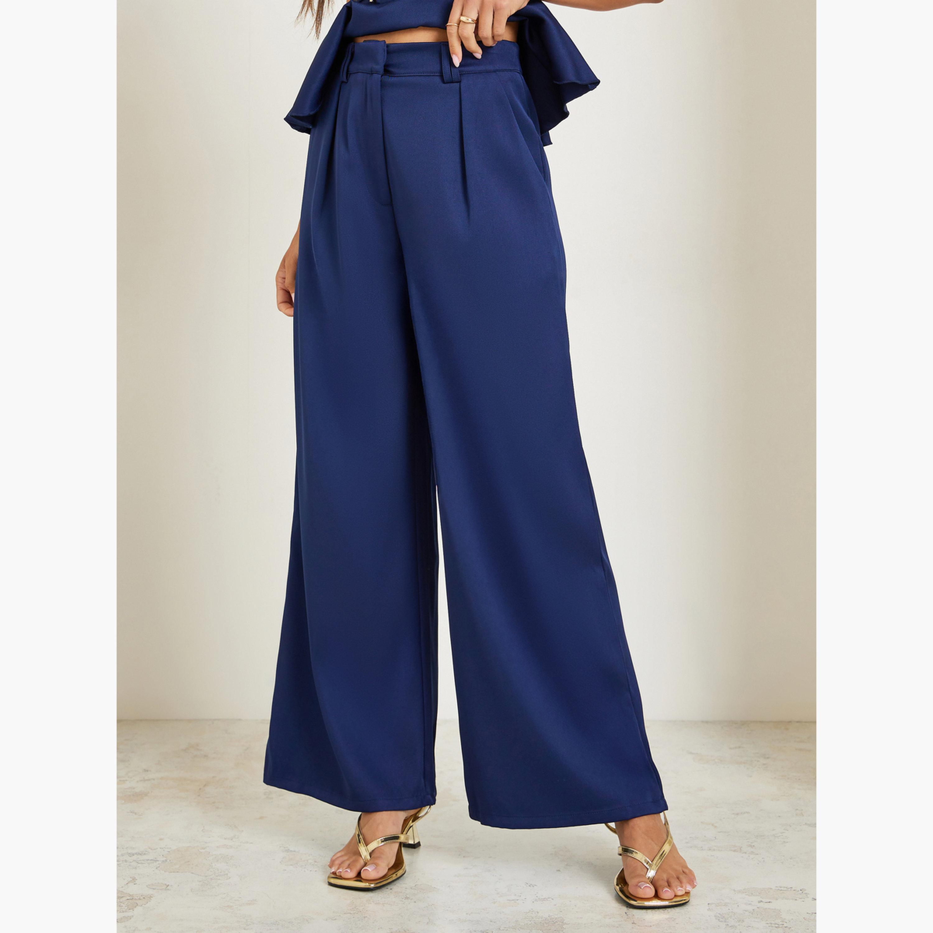 Styli Women Belted Peplum Top and Wide Leg Trousers Co-Ords-women-clothing-coordsets-image-4