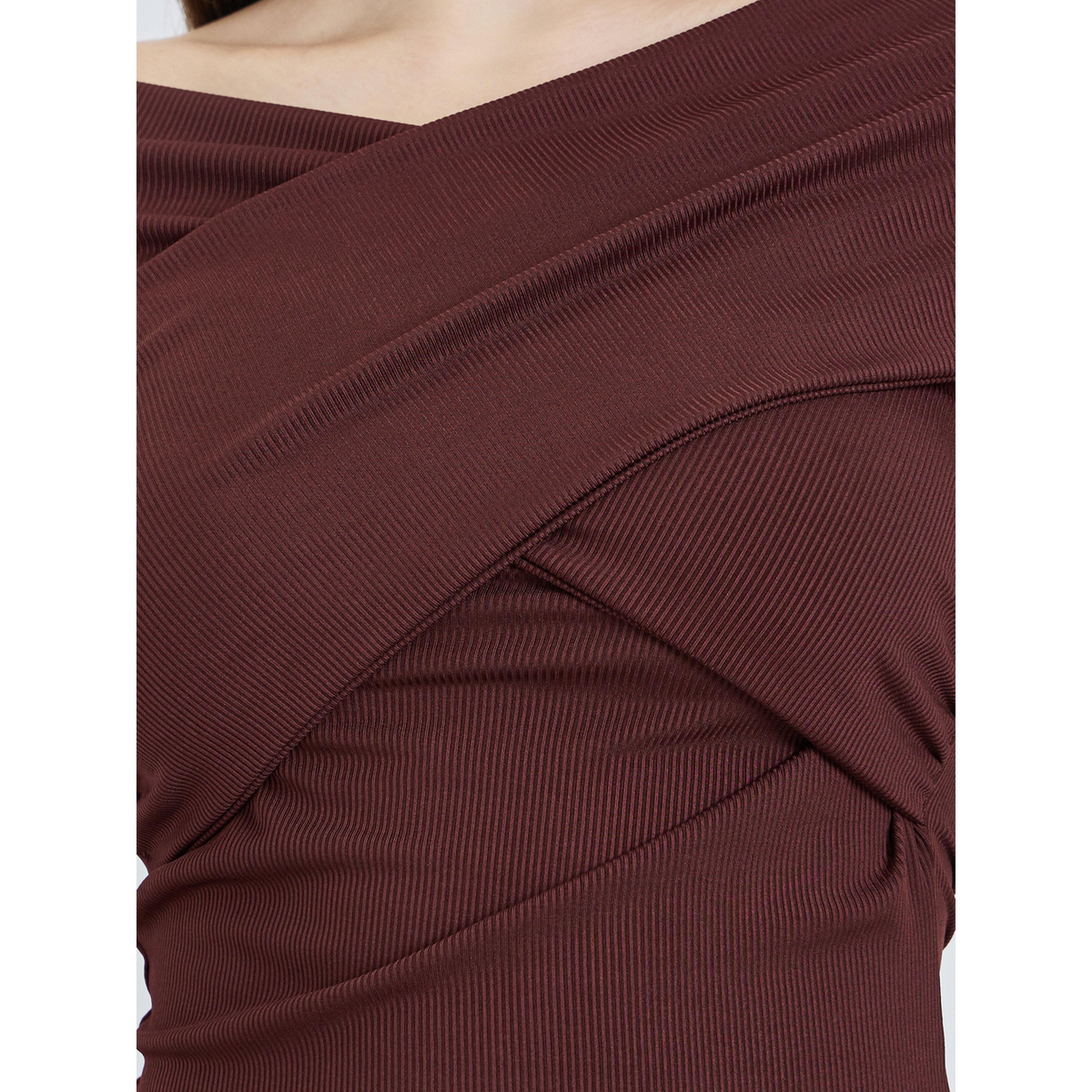 Styli Women Burgundy One-Shoulder Fitted Knit Top-women-clothing-shirtsandblouses-blouses-image-3