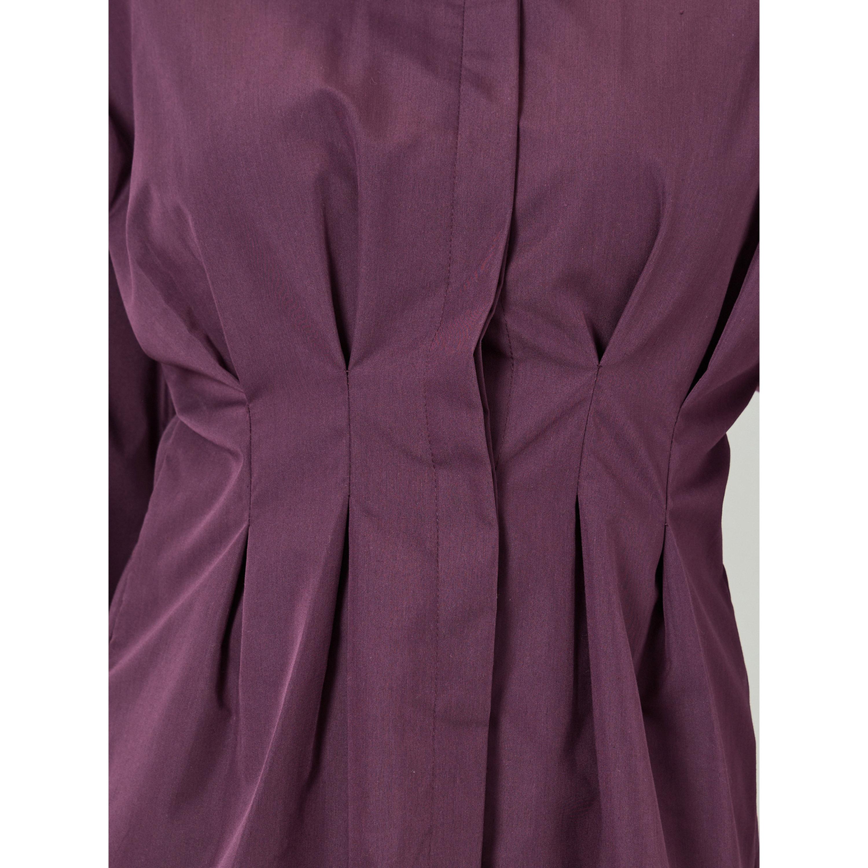 Styli Women Purple Long Sleeve Fold Pleated Shirt-women-clothing-shirtsandblouses-shirts-image-3