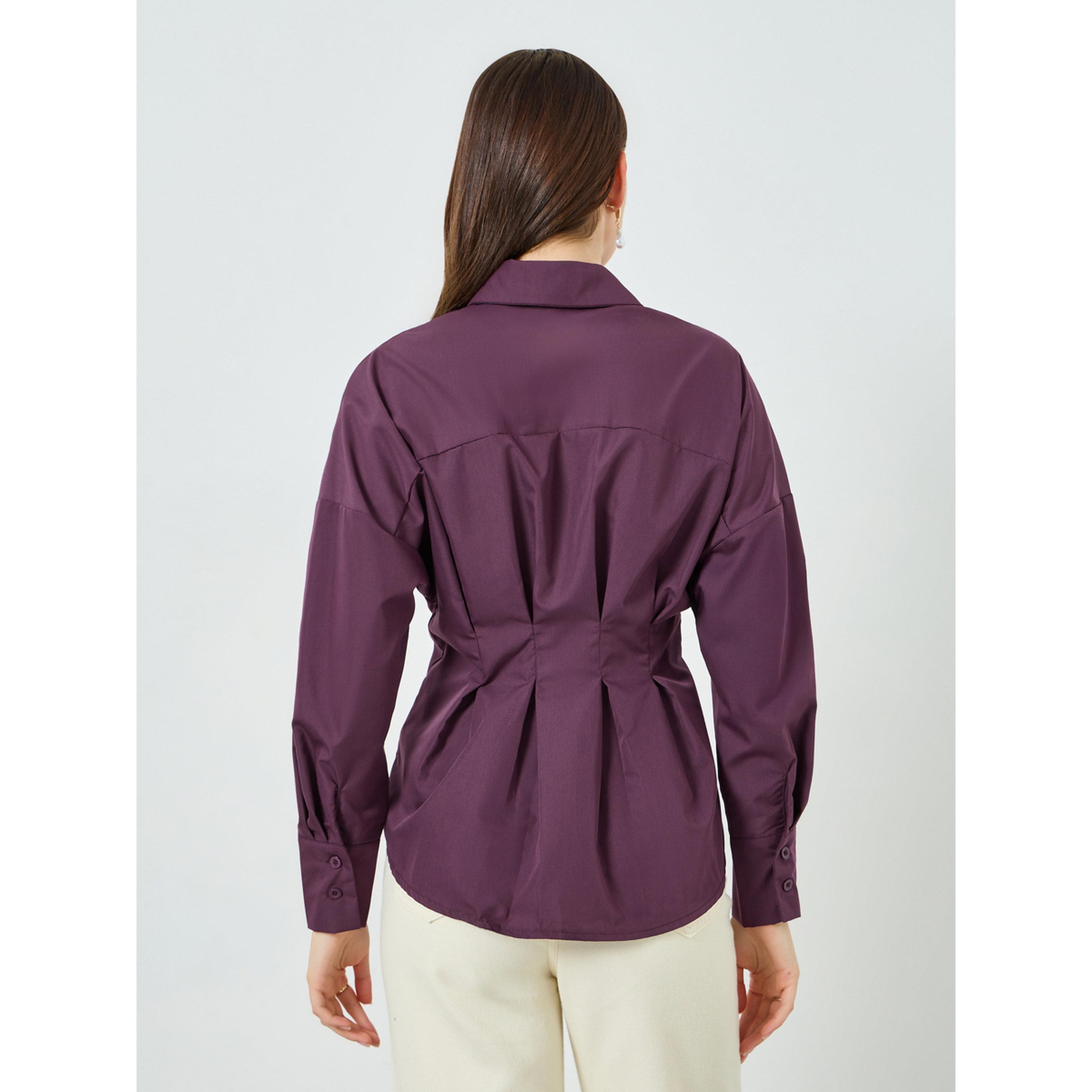 بلوزة مزينة بكسرات وأكمام طويلة-women-clothing-shirtsandblouses-shirts-image-4