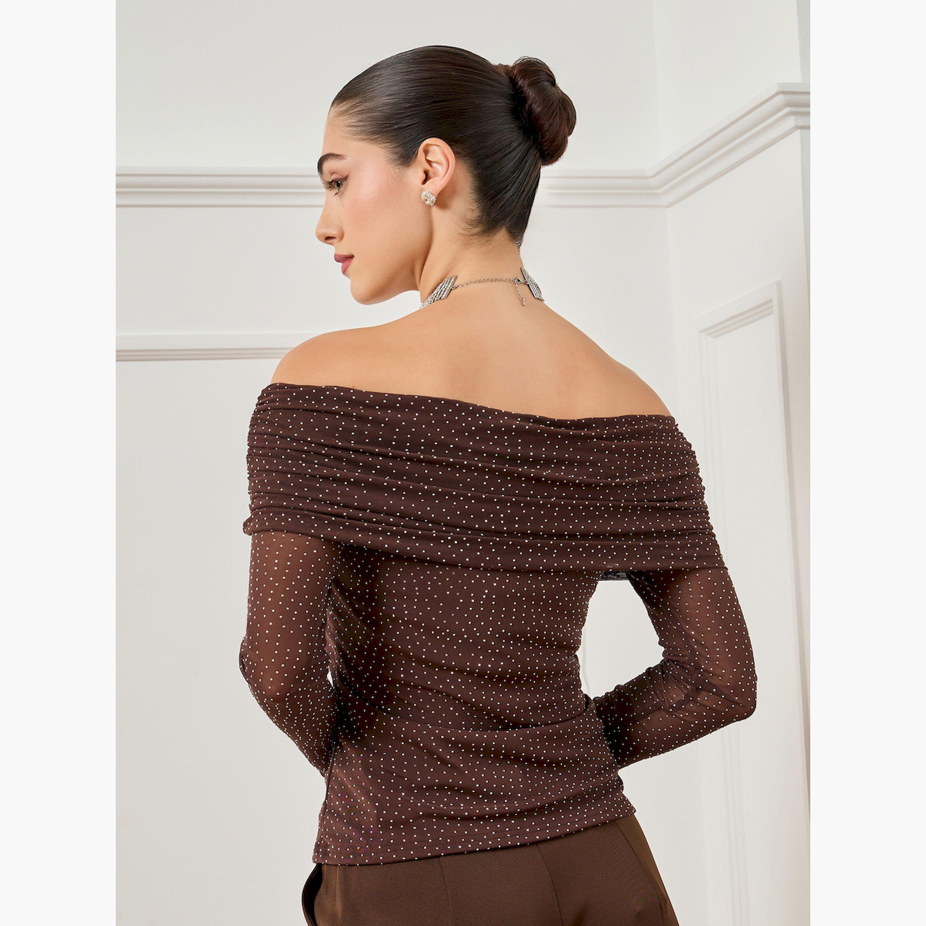 بلوزة مطرزة بالترتر بياقة مكشوفة الأكتاف-women-clothing-shirtsandblouses-blouses-image-5